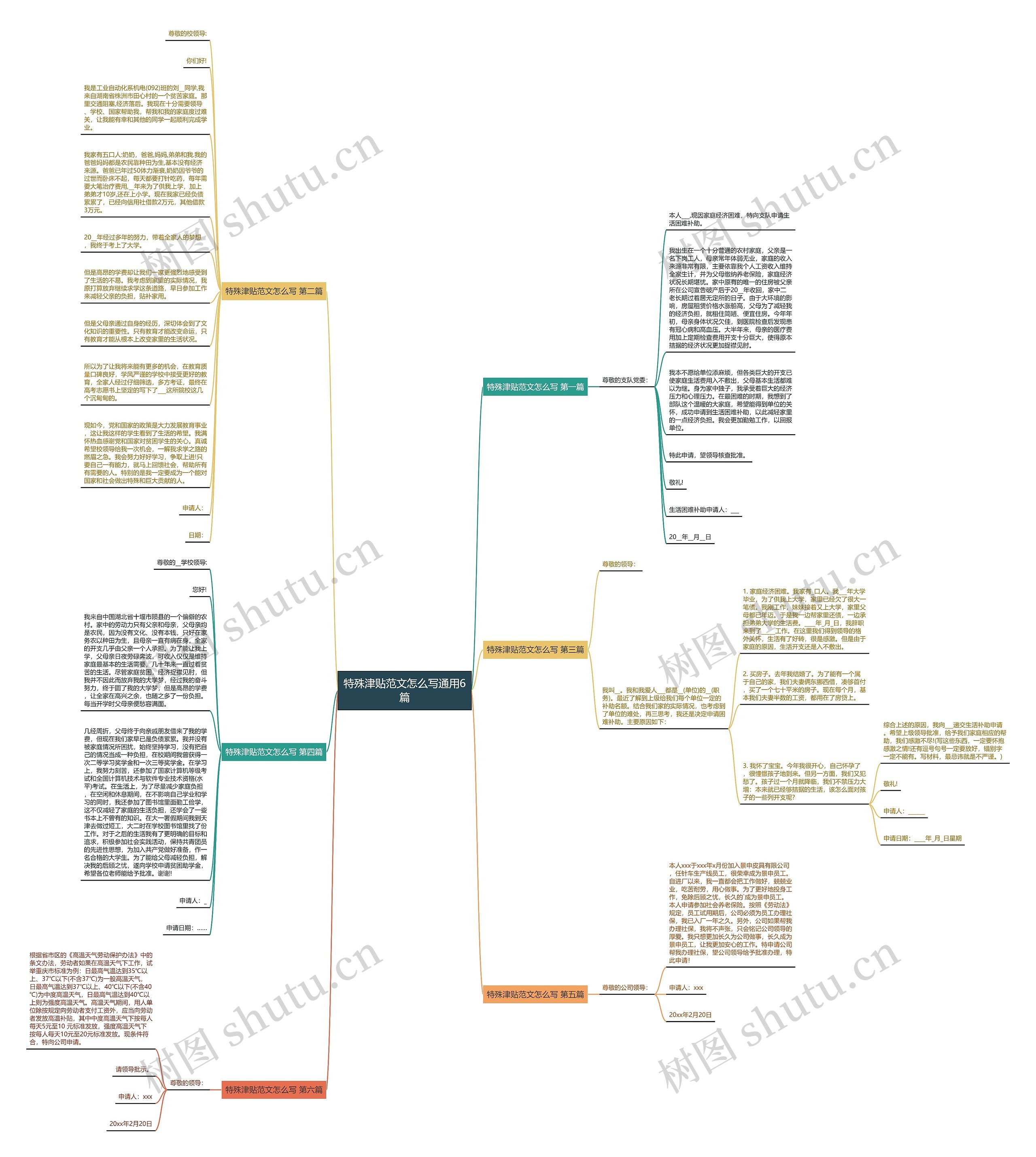 特殊津贴范文怎么写通用6篇思维导图