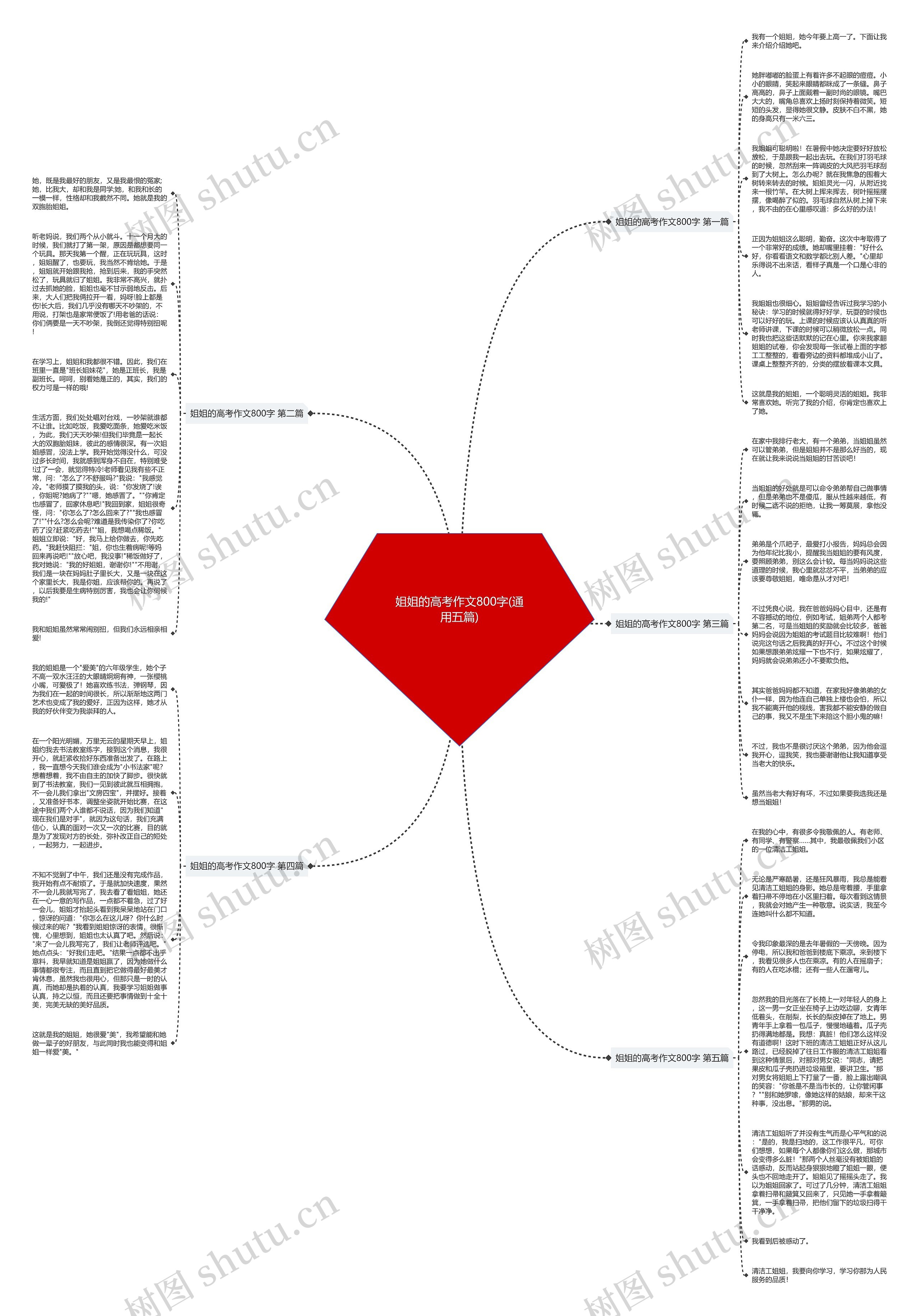姐姐的高考作文800字(通用五篇)思维导图