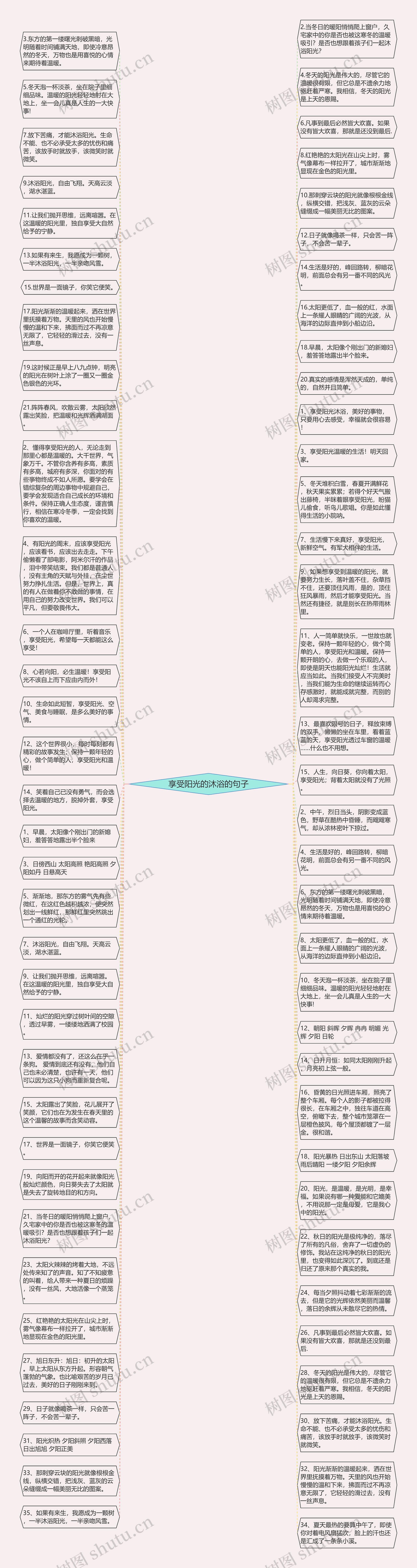 享受阳光的沐浴的句子思维导图