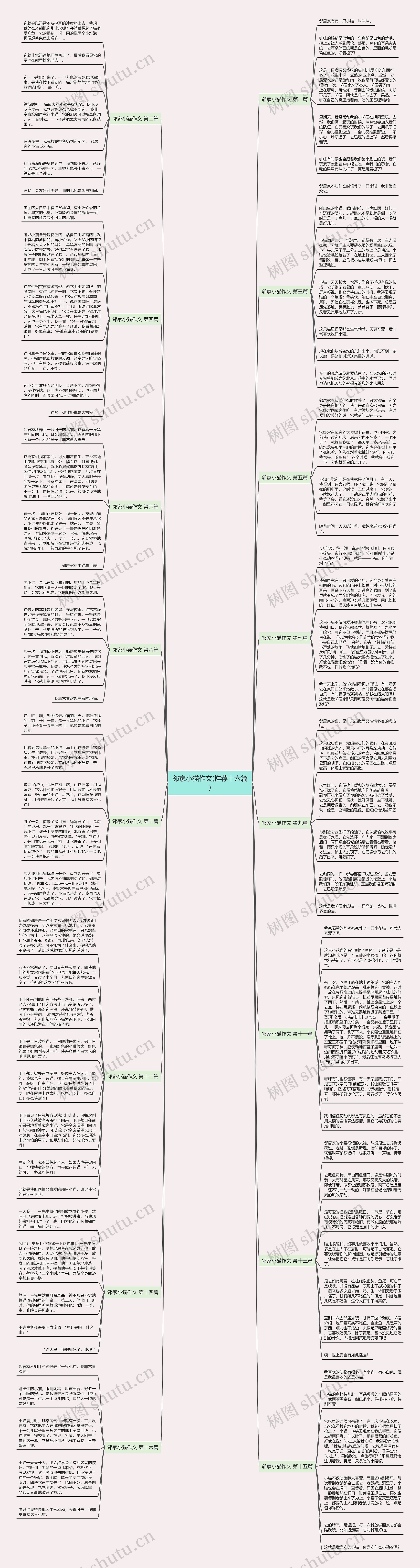 邻家小猫作文(推荐十六篇)思维导图