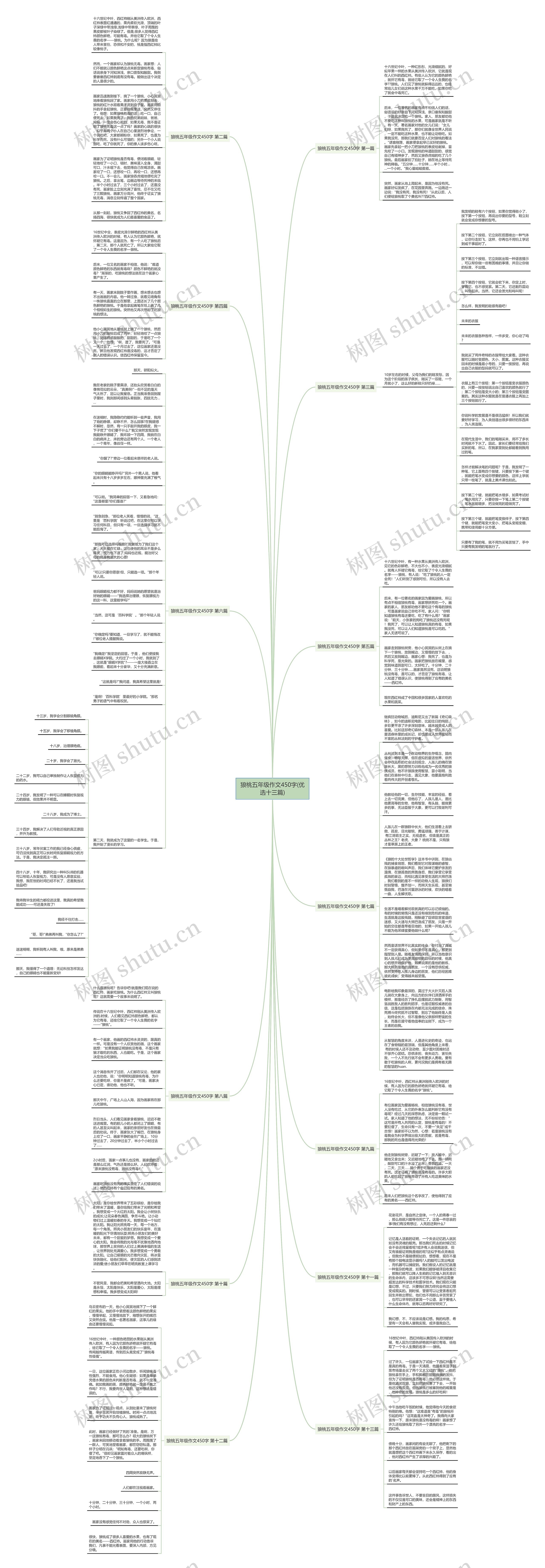 狼桃五年级作文450字(优选十三篇)思维导图