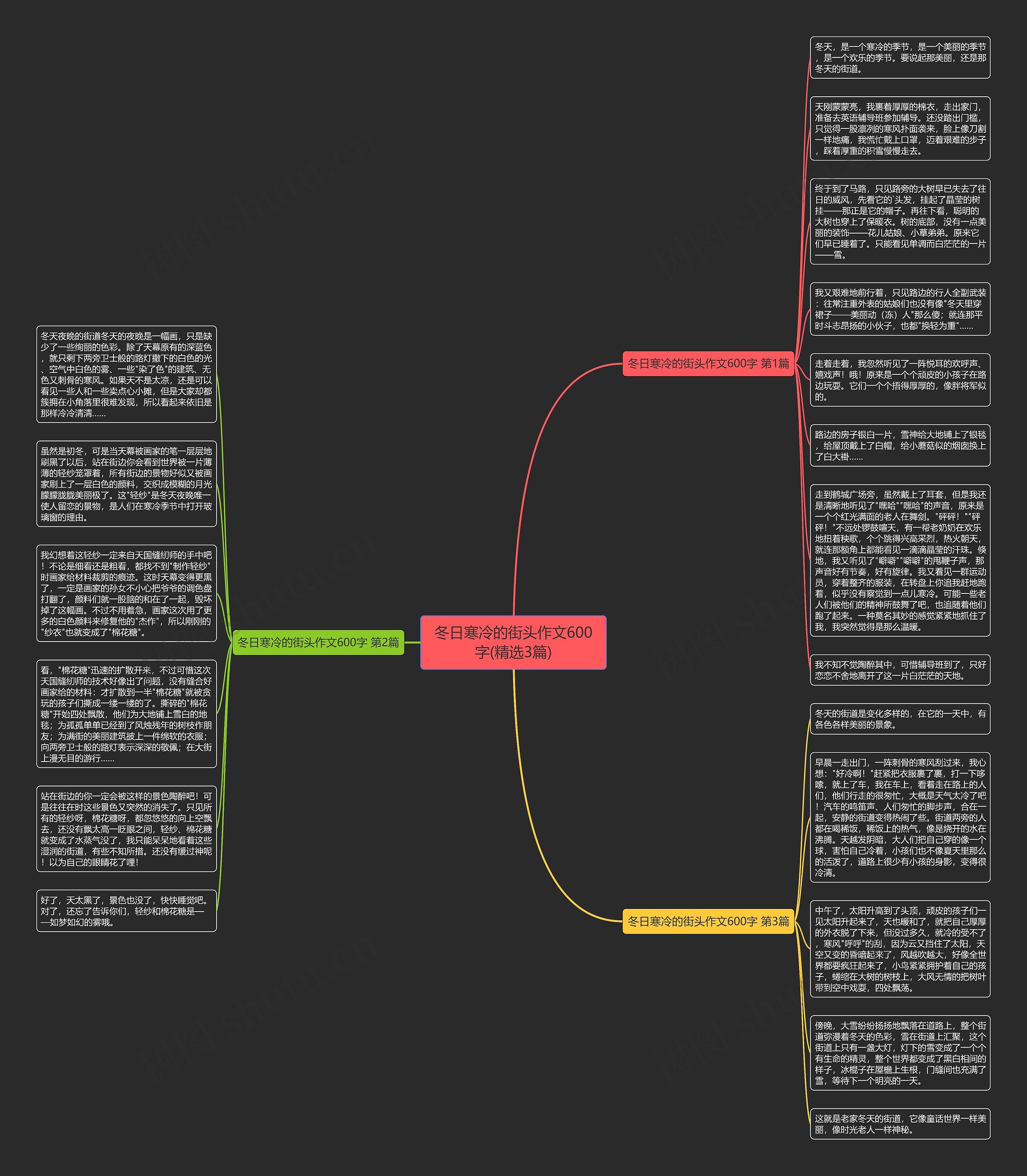 冬日寒冷的街头作文600字(精选3篇)思维导图
