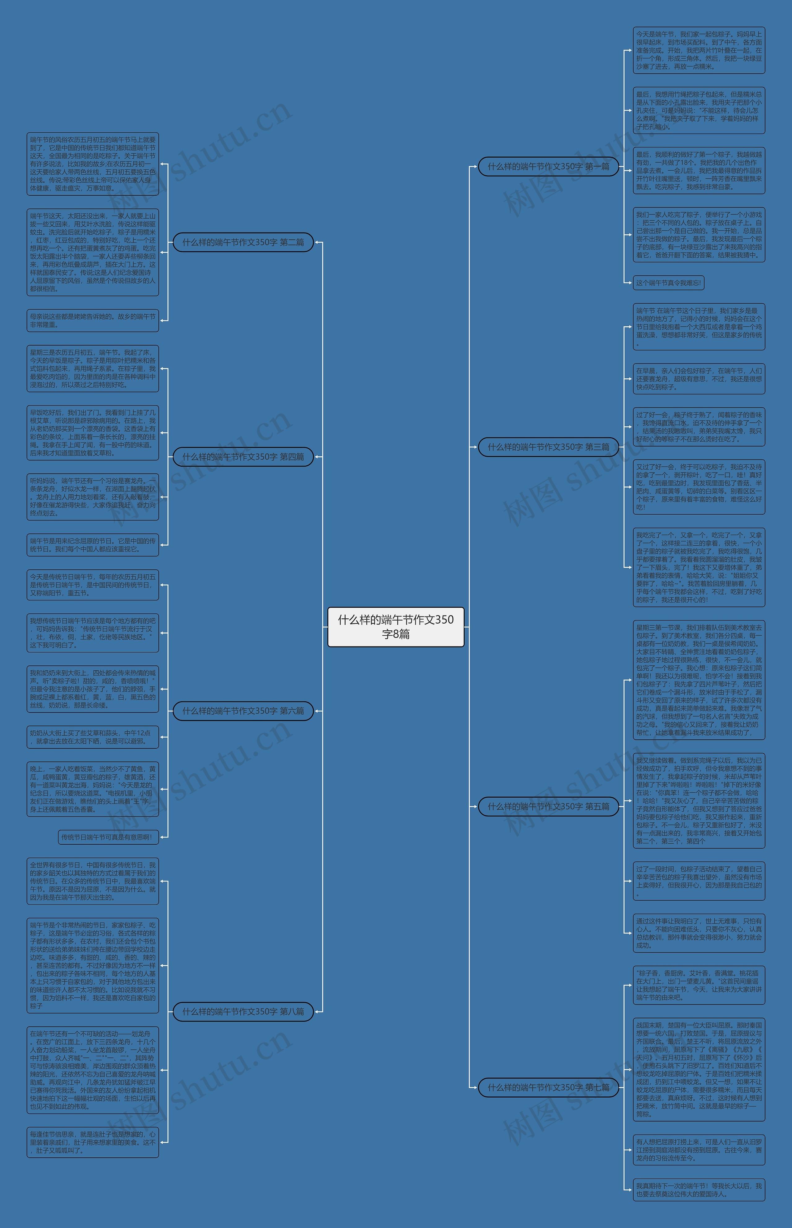 什么样的端午节作文350字8篇思维导图