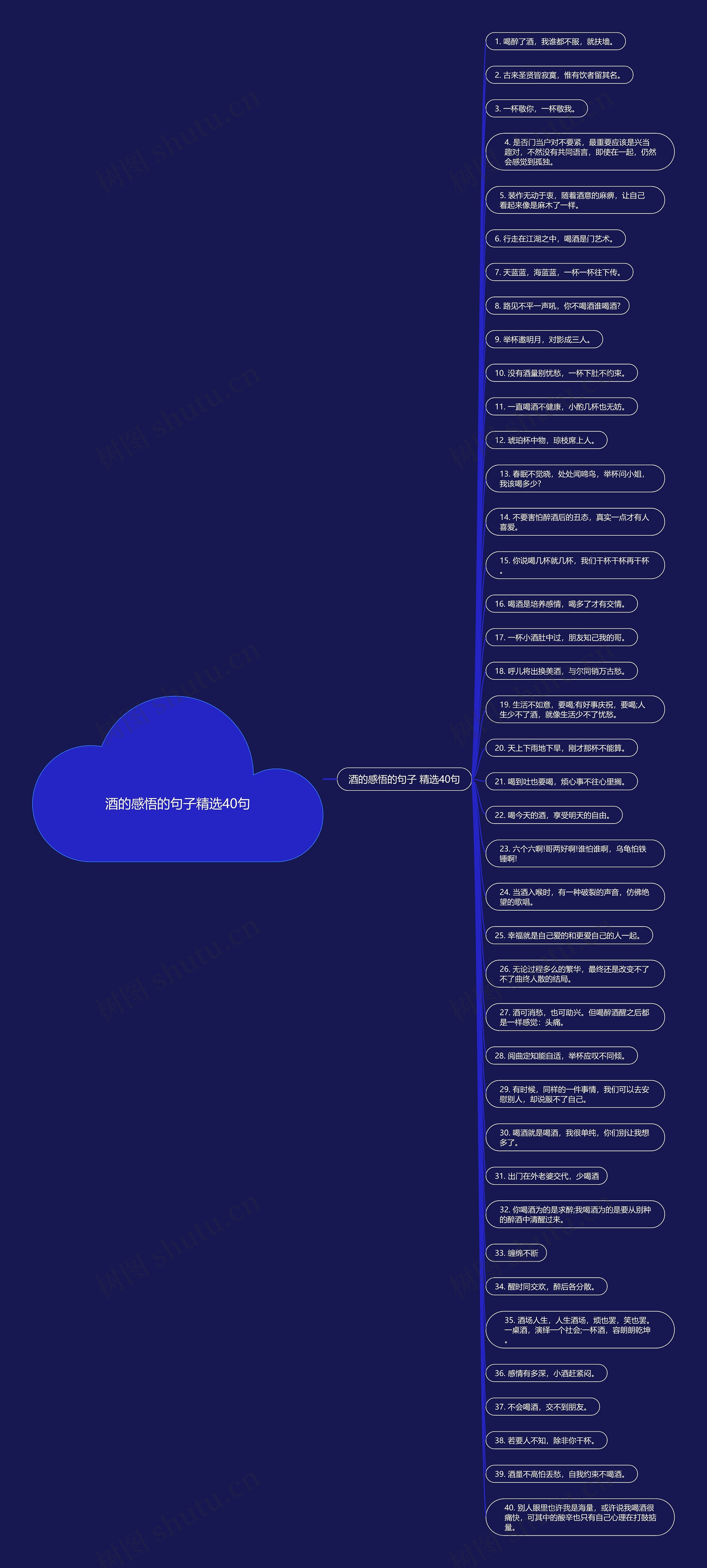 酒的感悟的句子精选40句思维导图