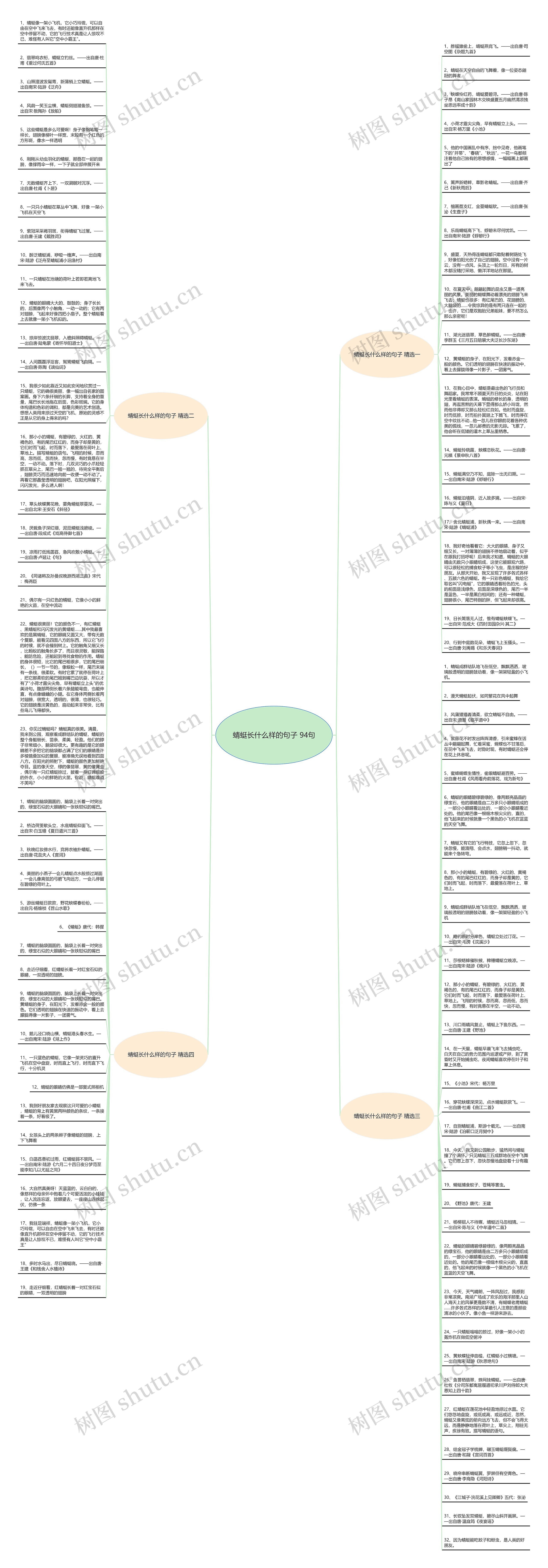 蜻蜓长什么样的句子 94句思维导图