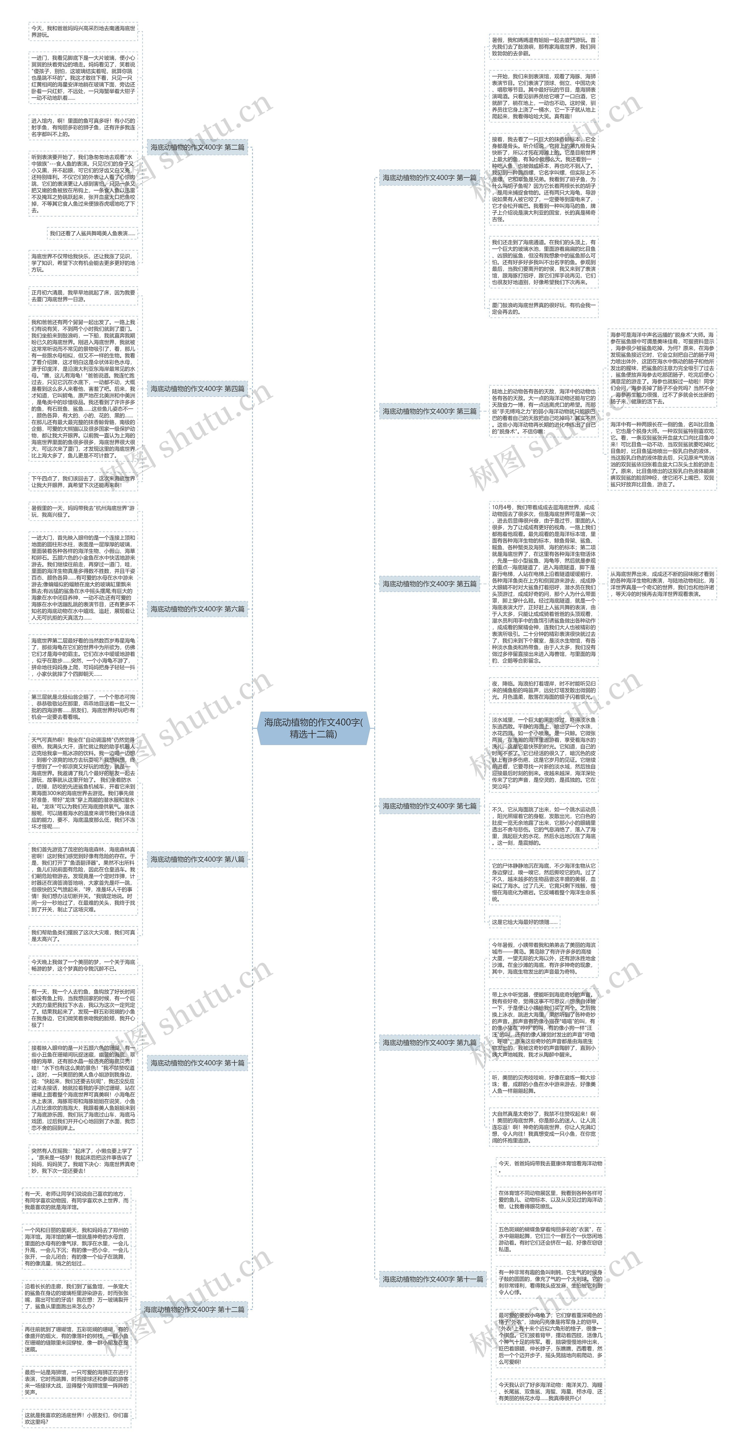 海底动植物的作文400字(精选十二篇)思维导图