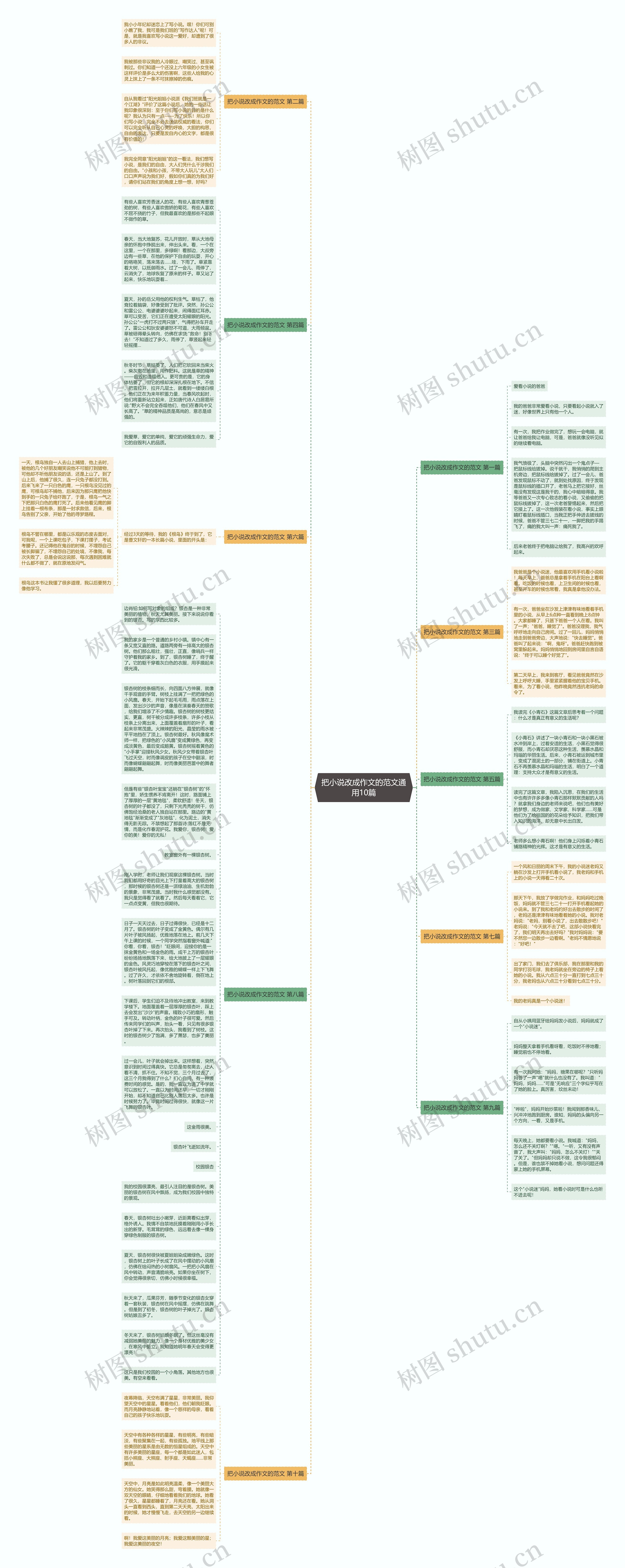 把小说改成作文的范文通用10篇思维导图