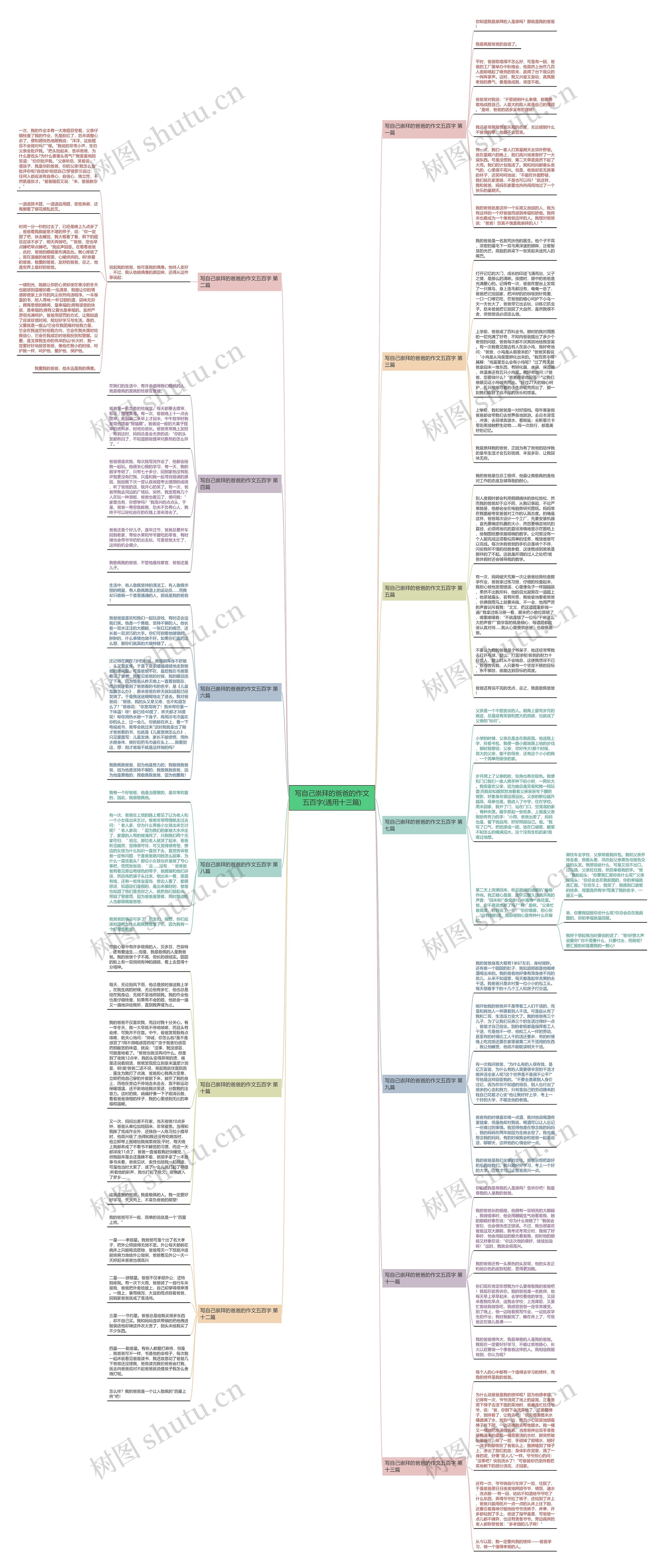 写自己崇拜的爸爸的作文五百字(通用十三篇)思维导图