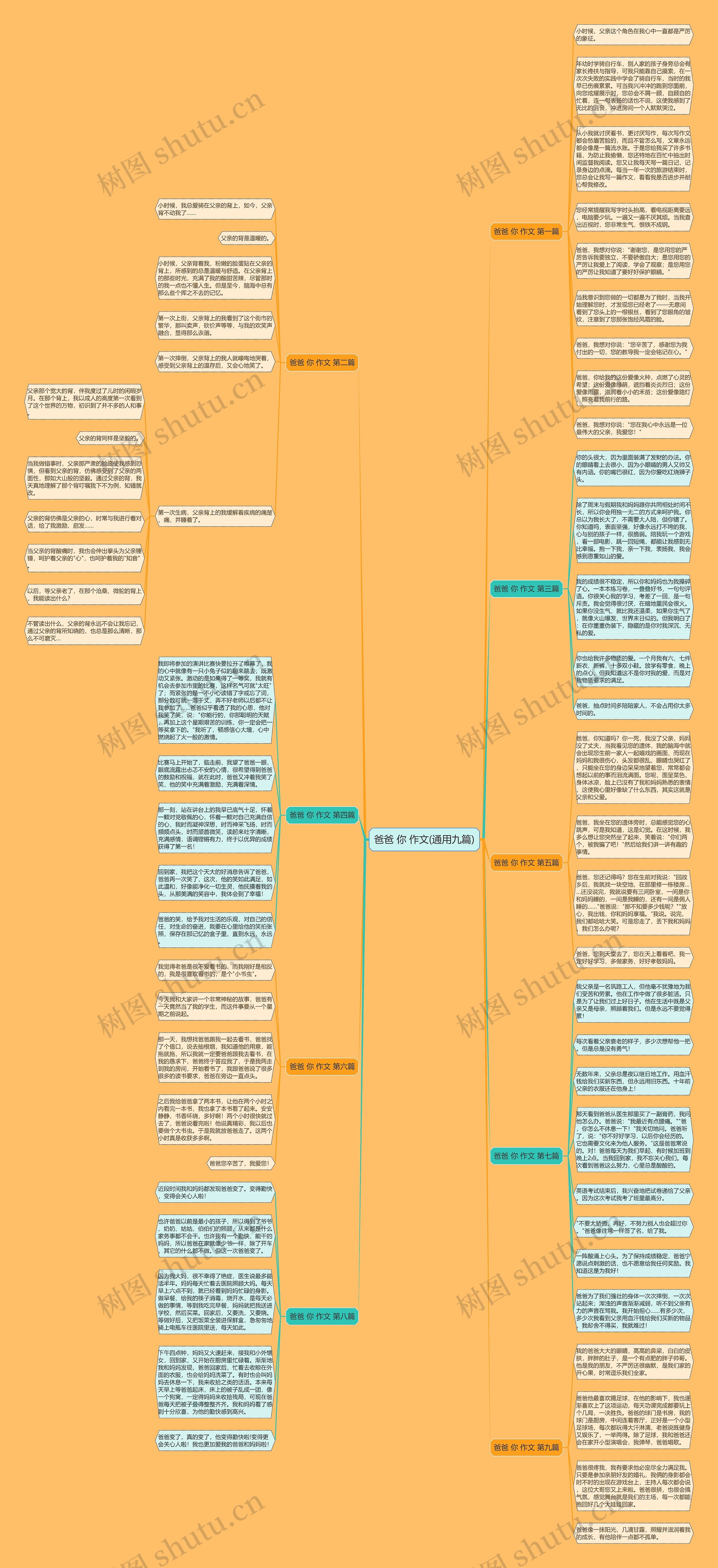 爸爸 你 作文(通用九篇)思维导图