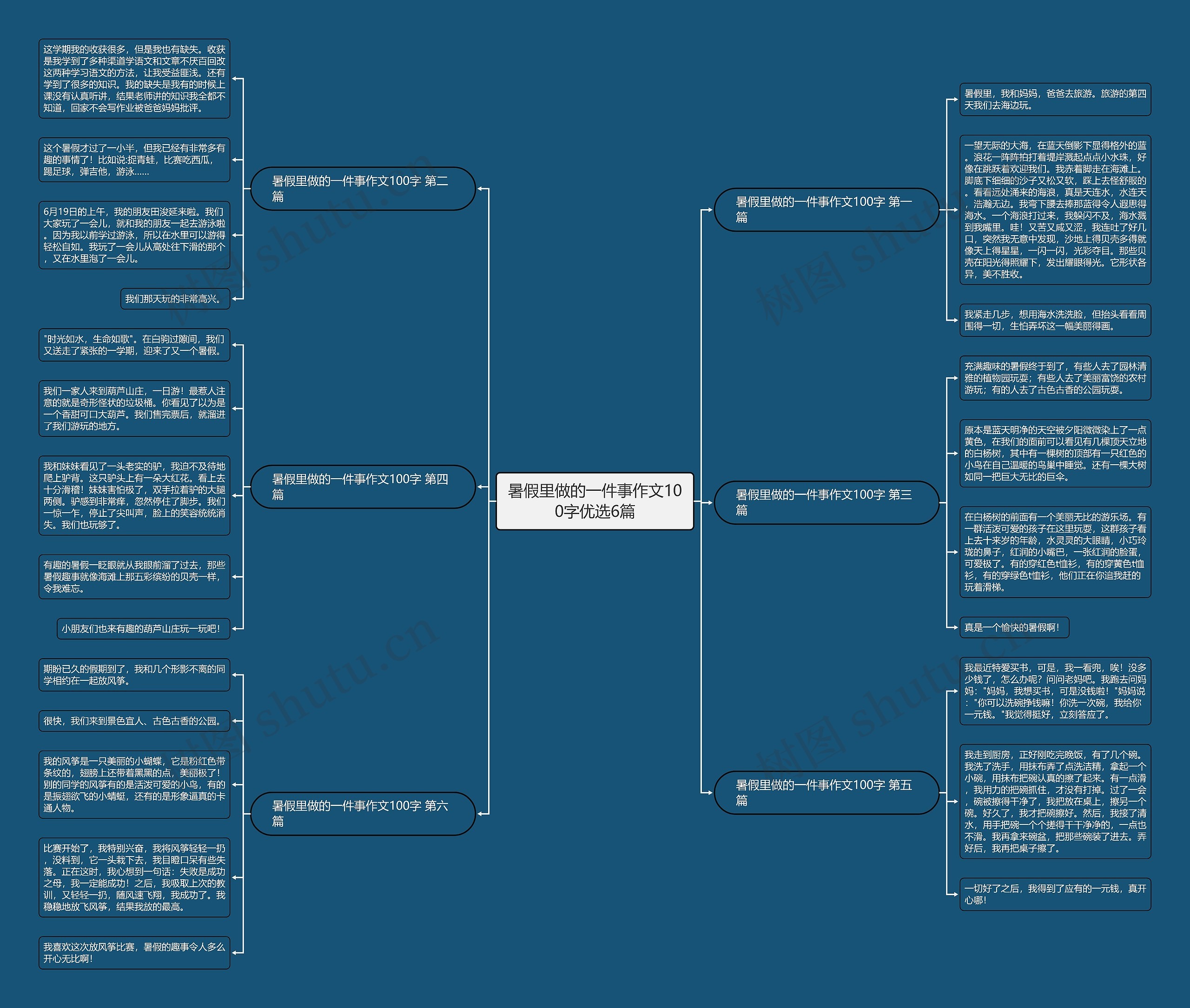 暑假里做的一件事作文100字优选6篇思维导图