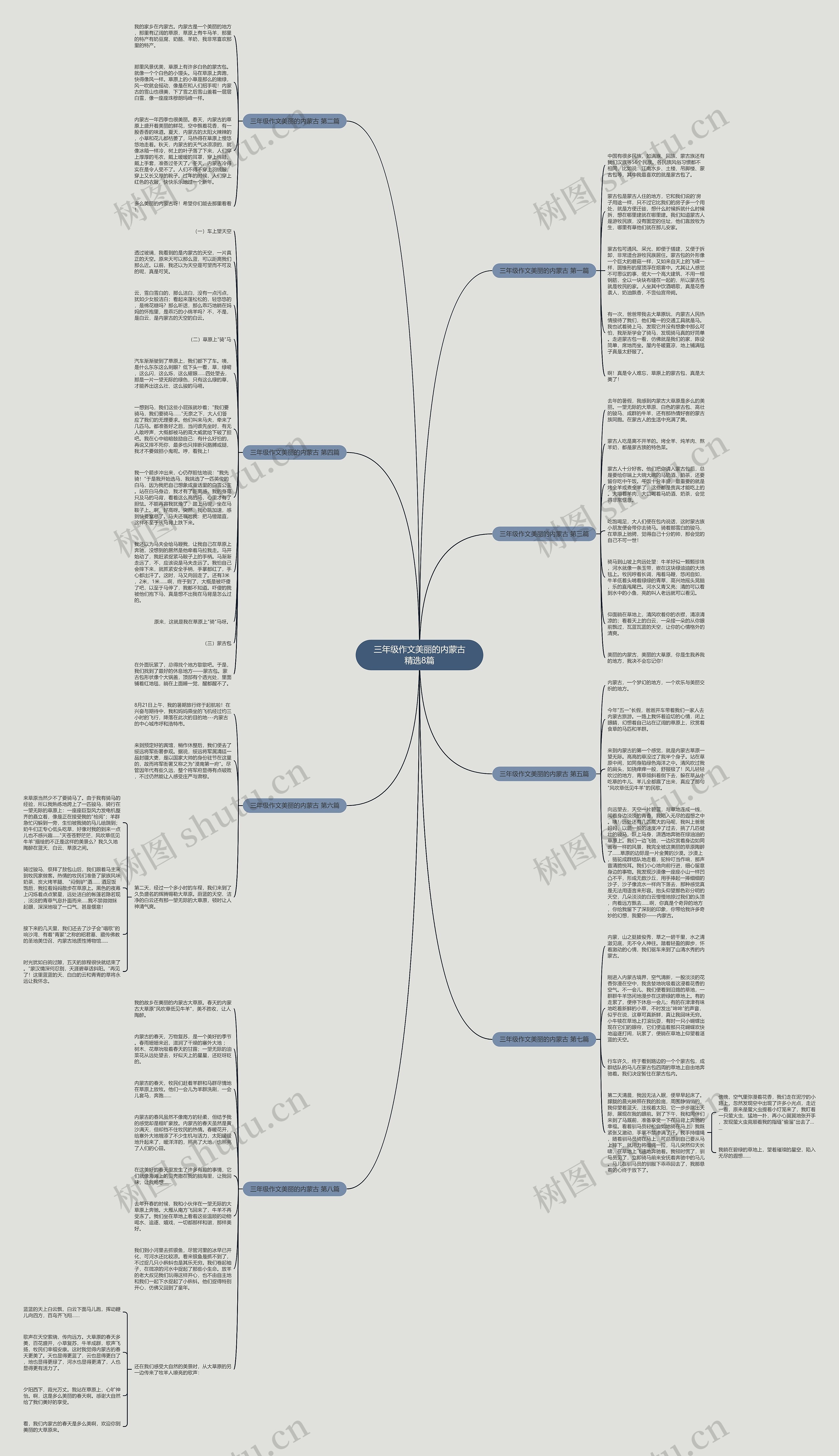 三年级作文美丽的内蒙古精选8篇思维导图