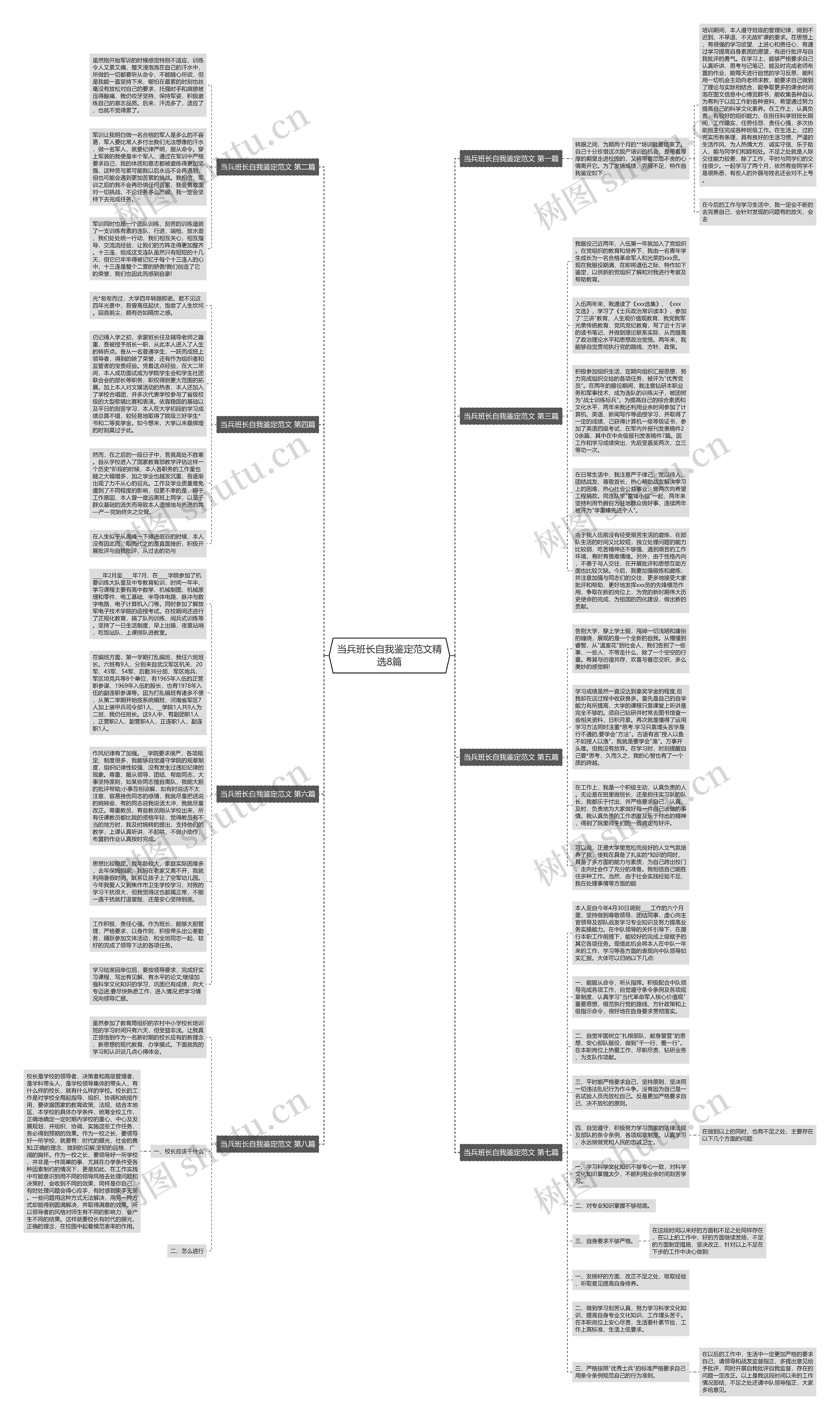 当兵班长自我鉴定范文精选8篇思维导图