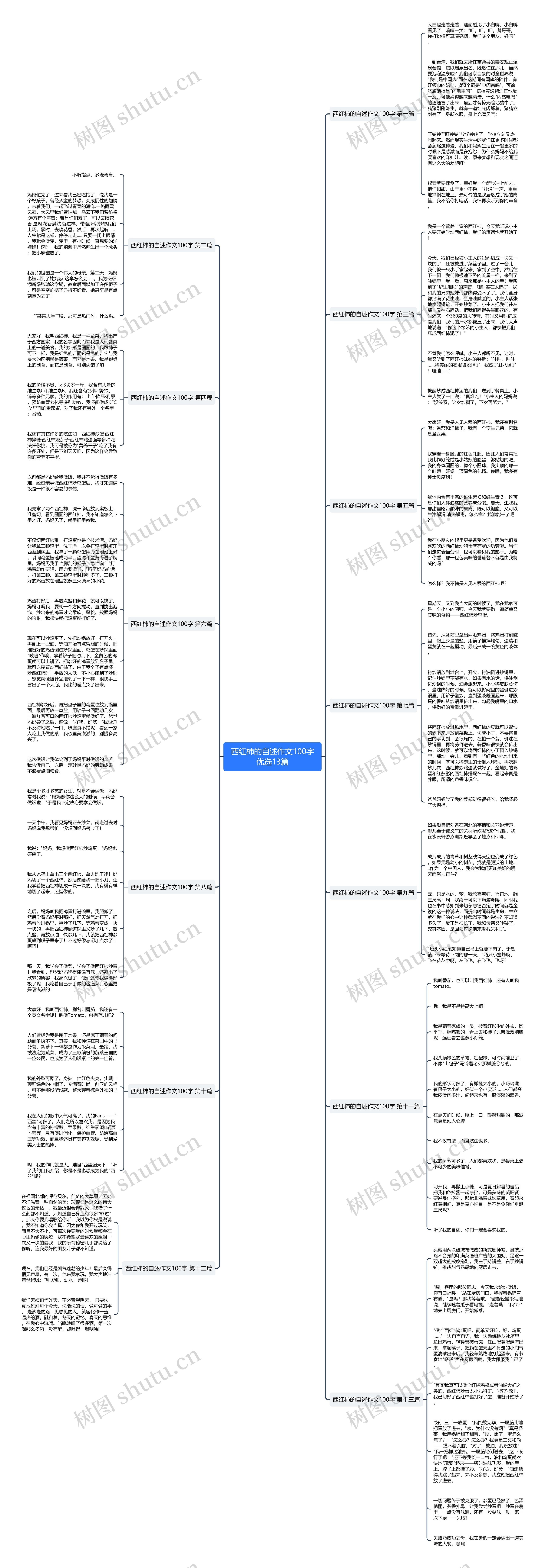 西红柿的自述作文100字优选13篇思维导图