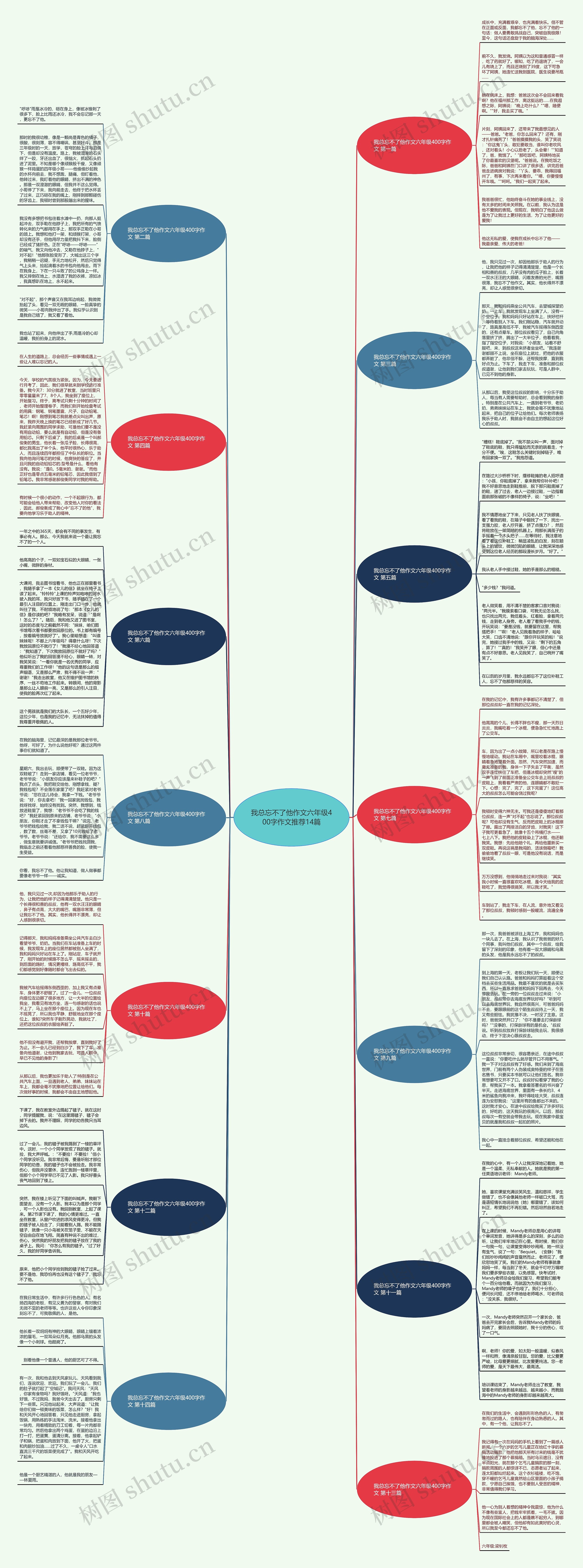 我总忘不了他作文六年级400字作文推荐14篇思维导图