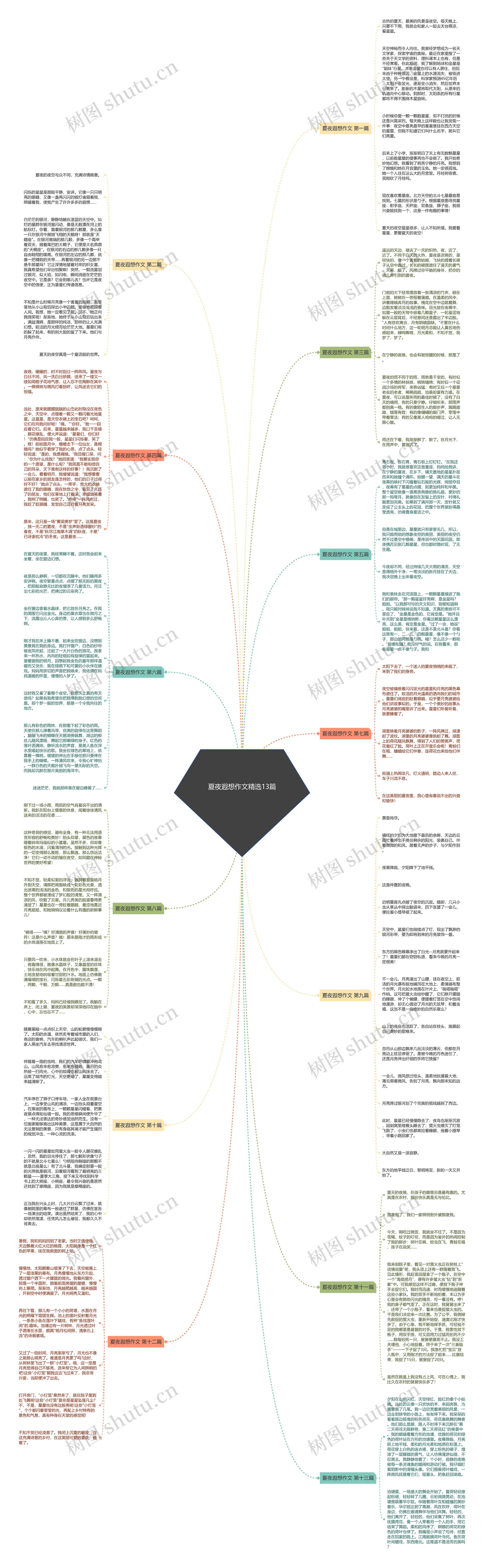 夏夜遐想作文精选13篇思维导图