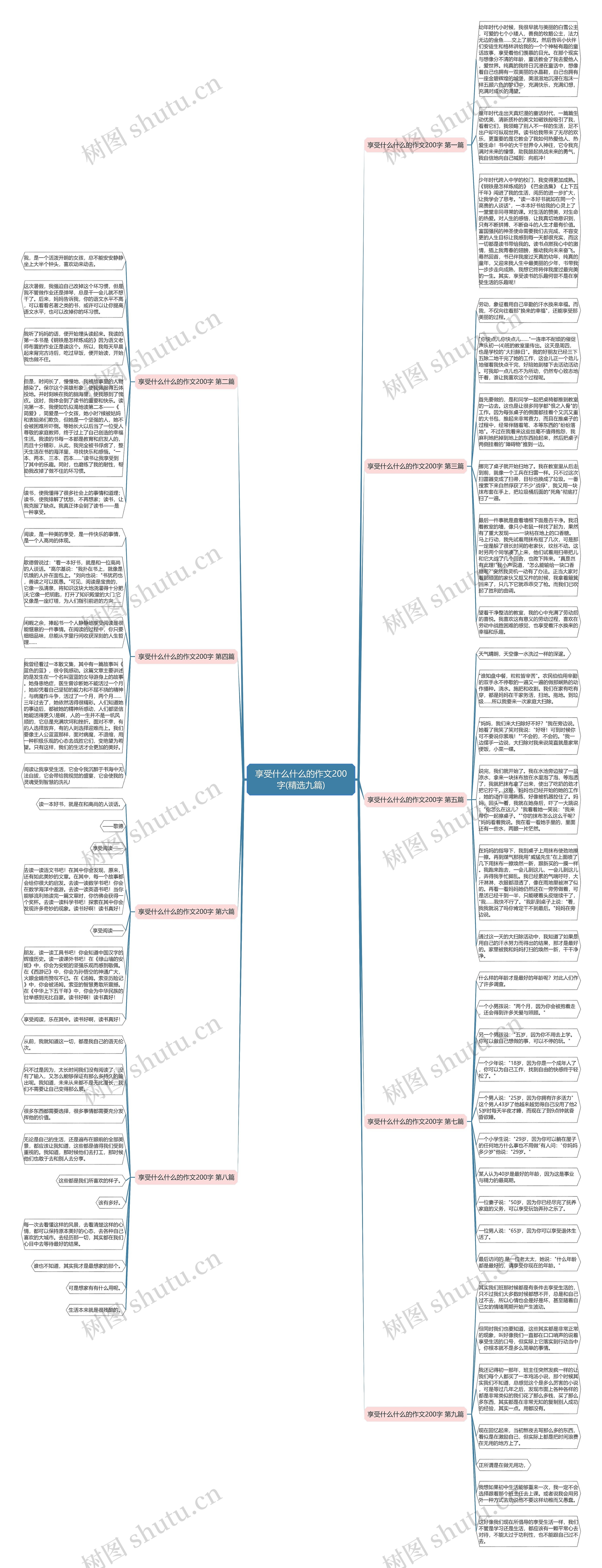 享受什么什么的作文200字(精选九篇)思维导图