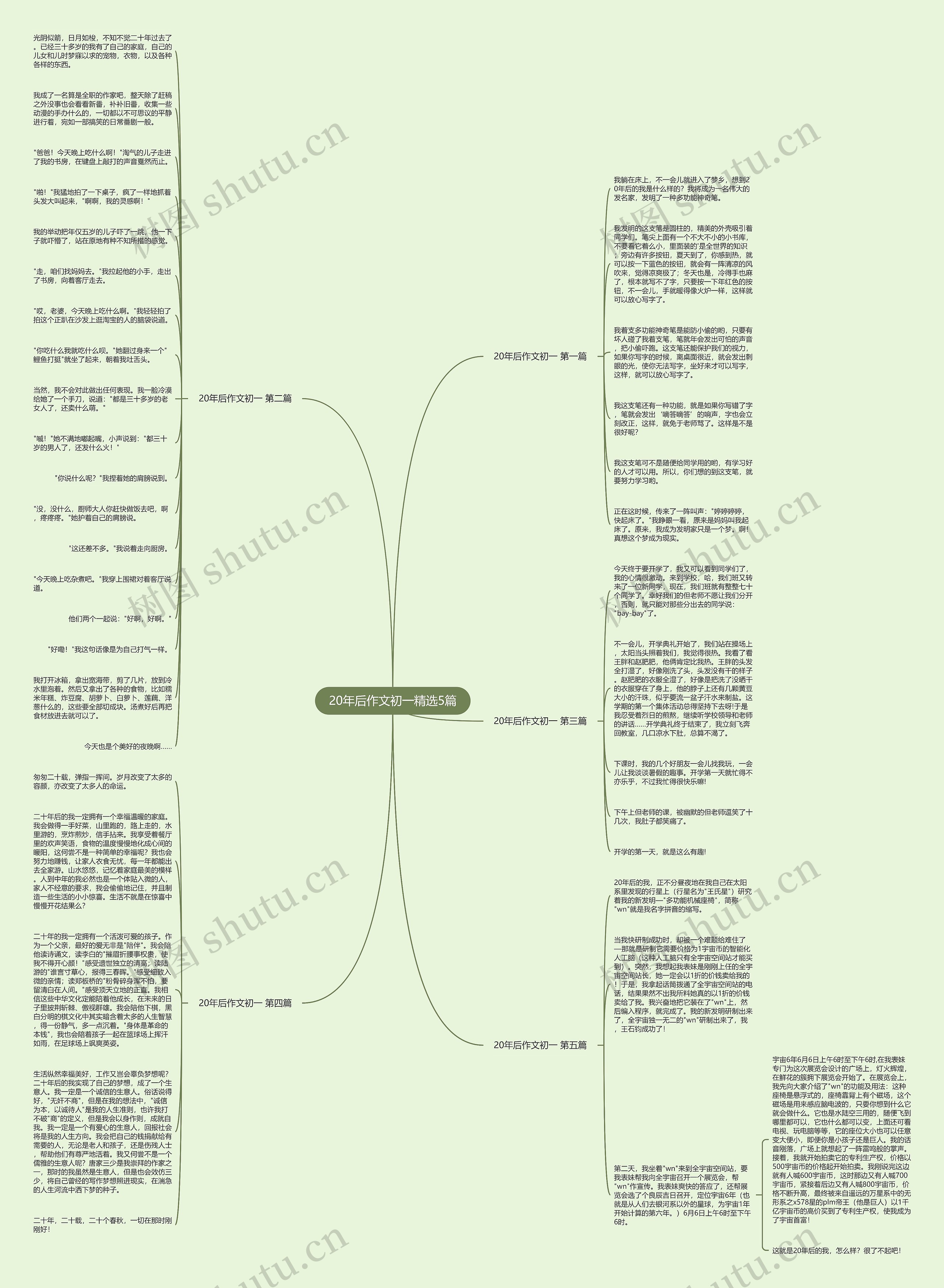 20年后作文初一精选5篇思维导图