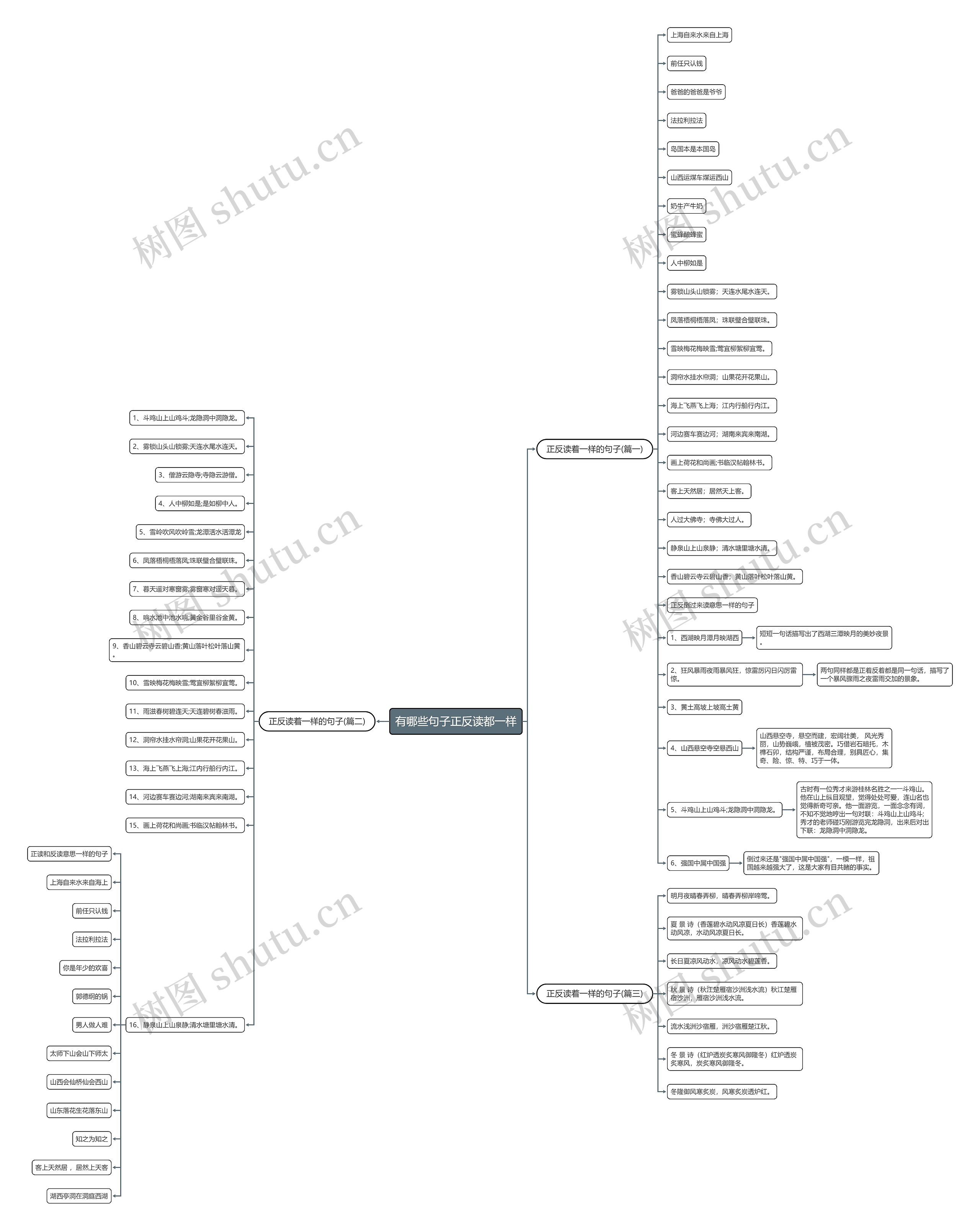 有哪些句子正反读都一样思维导图