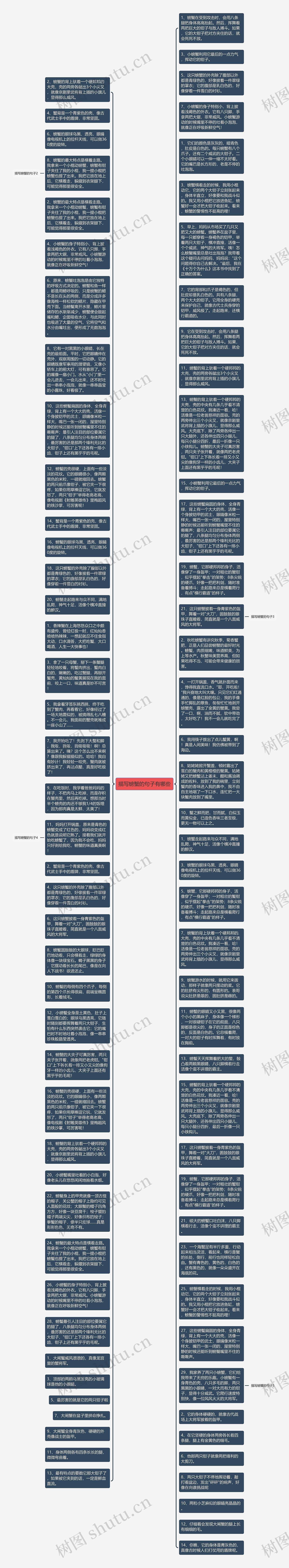 描写螃蟹的句子有哪些思维导图