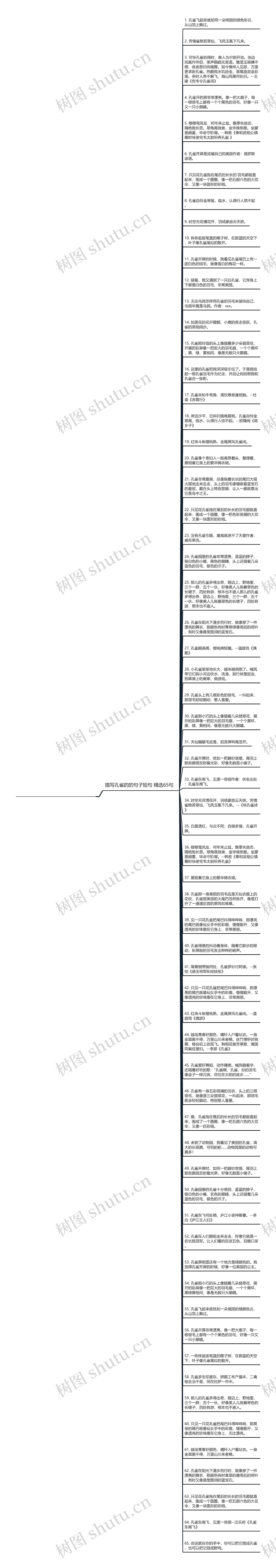 描写孔雀的的句子短句精选65句思维导图