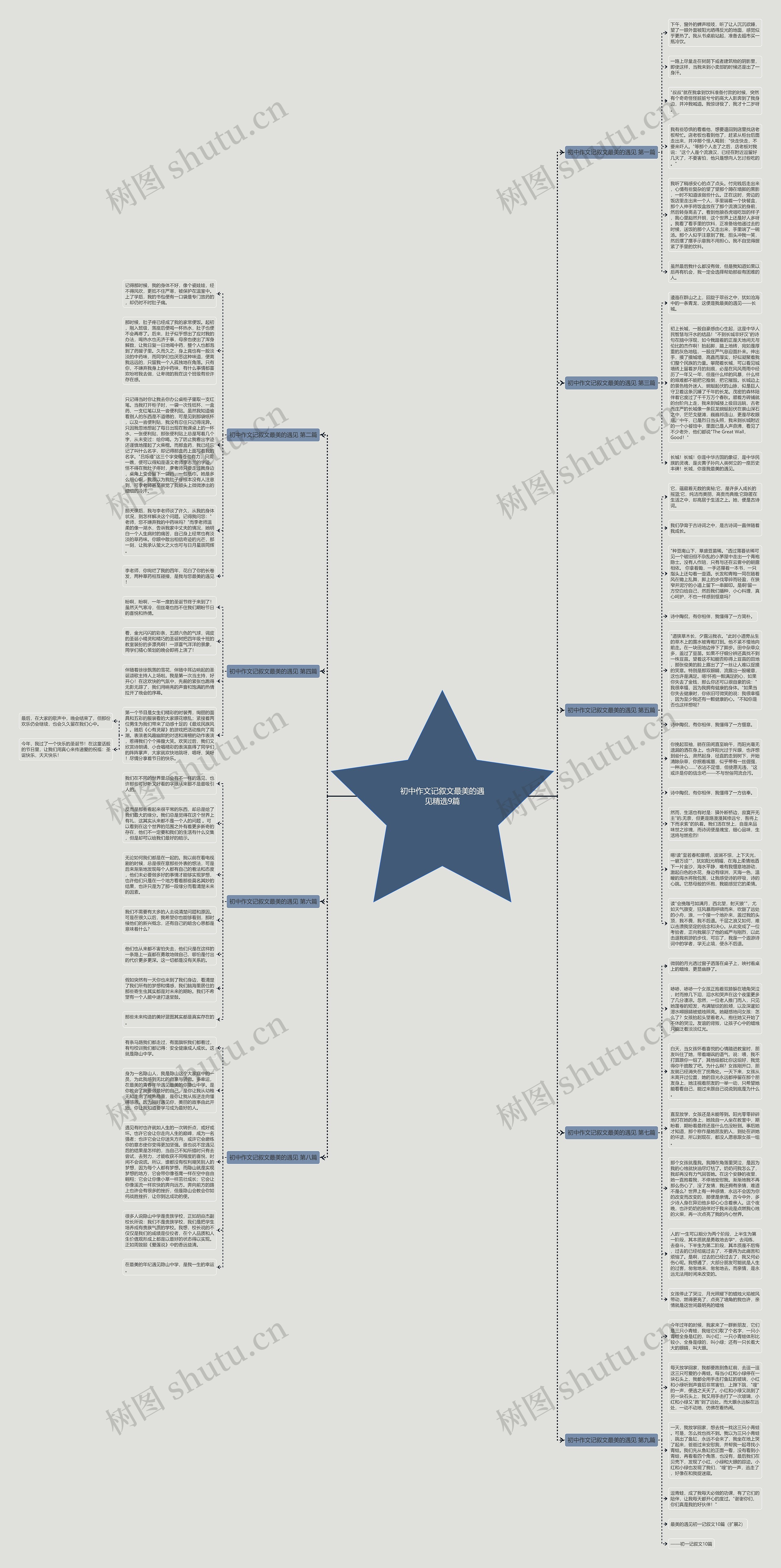 初中作文记叙文最美的遇见精选9篇思维导图