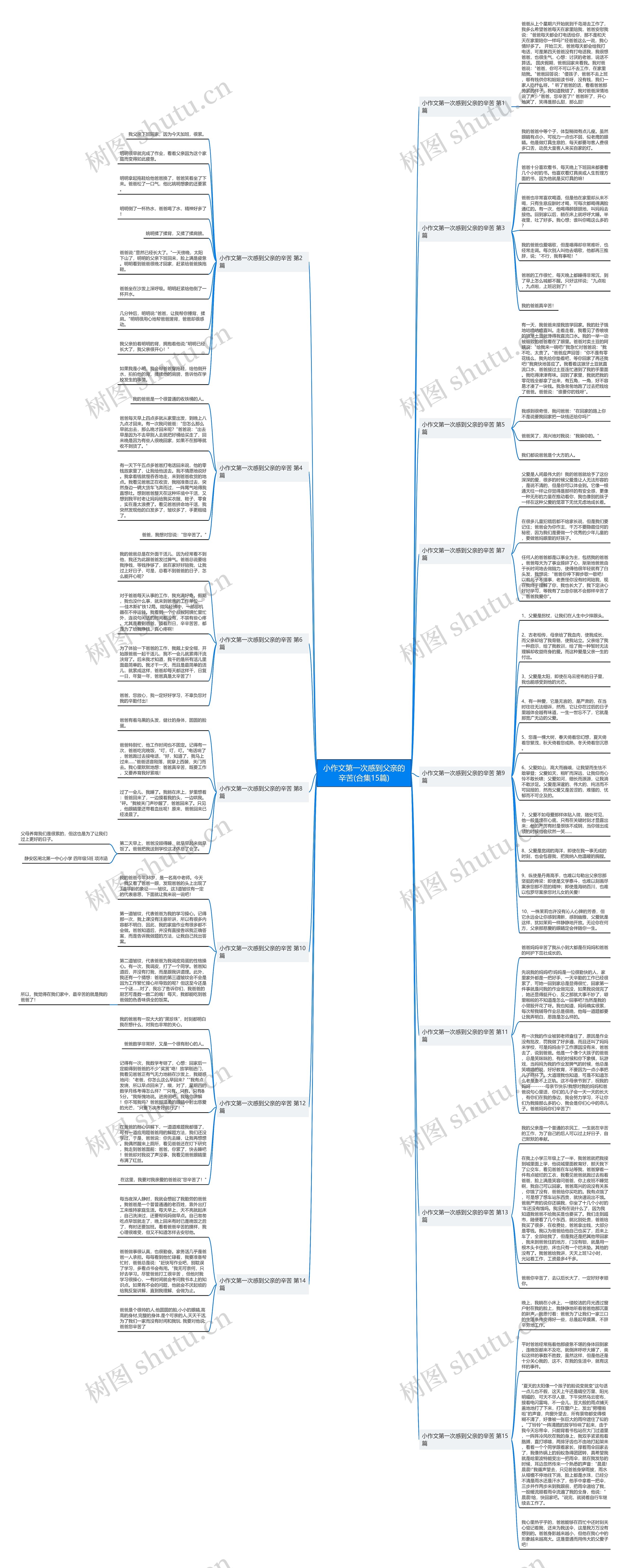 小作文第一次感到父亲的辛苦(合集15篇)思维导图