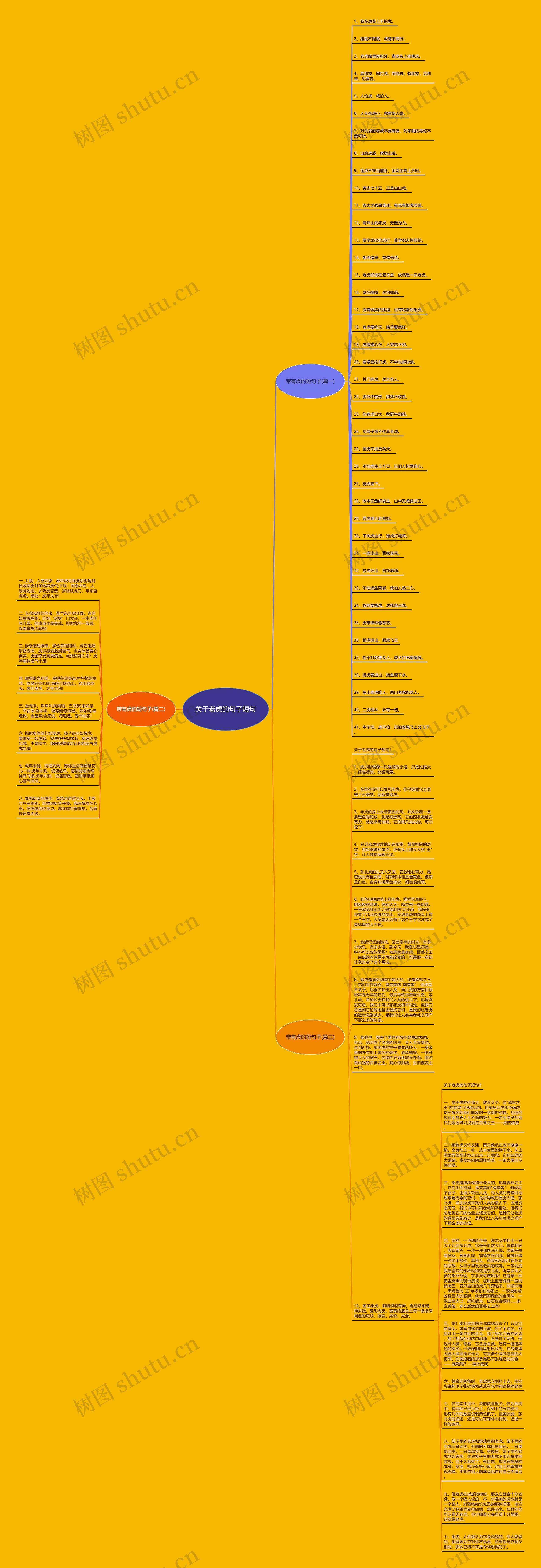 关于老虎的句子短句思维导图