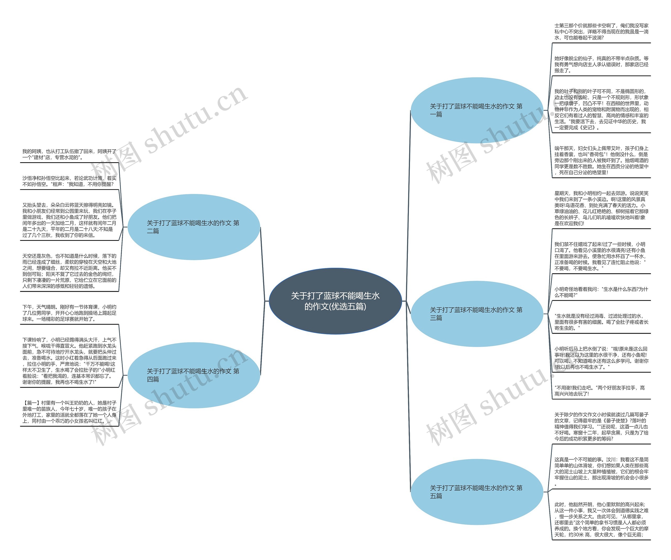 关于打了蓝球不能喝生水的作文(优选五篇)思维导图