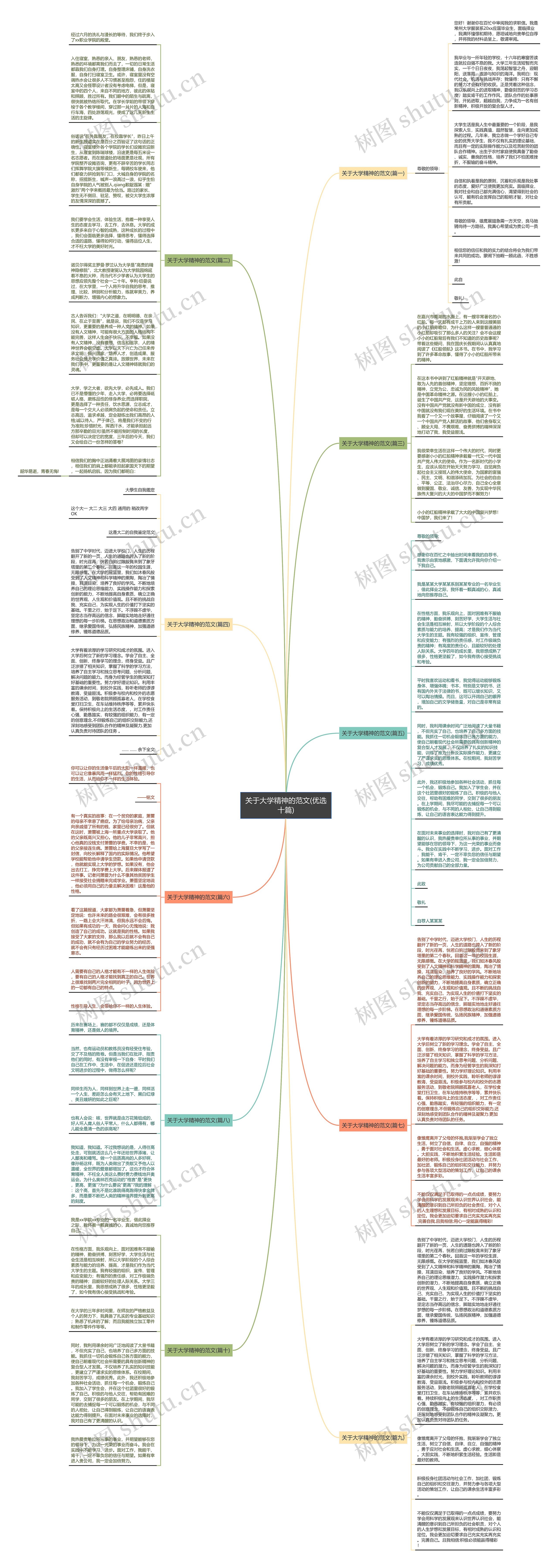 关于大学精神的范文(优选十篇)思维导图