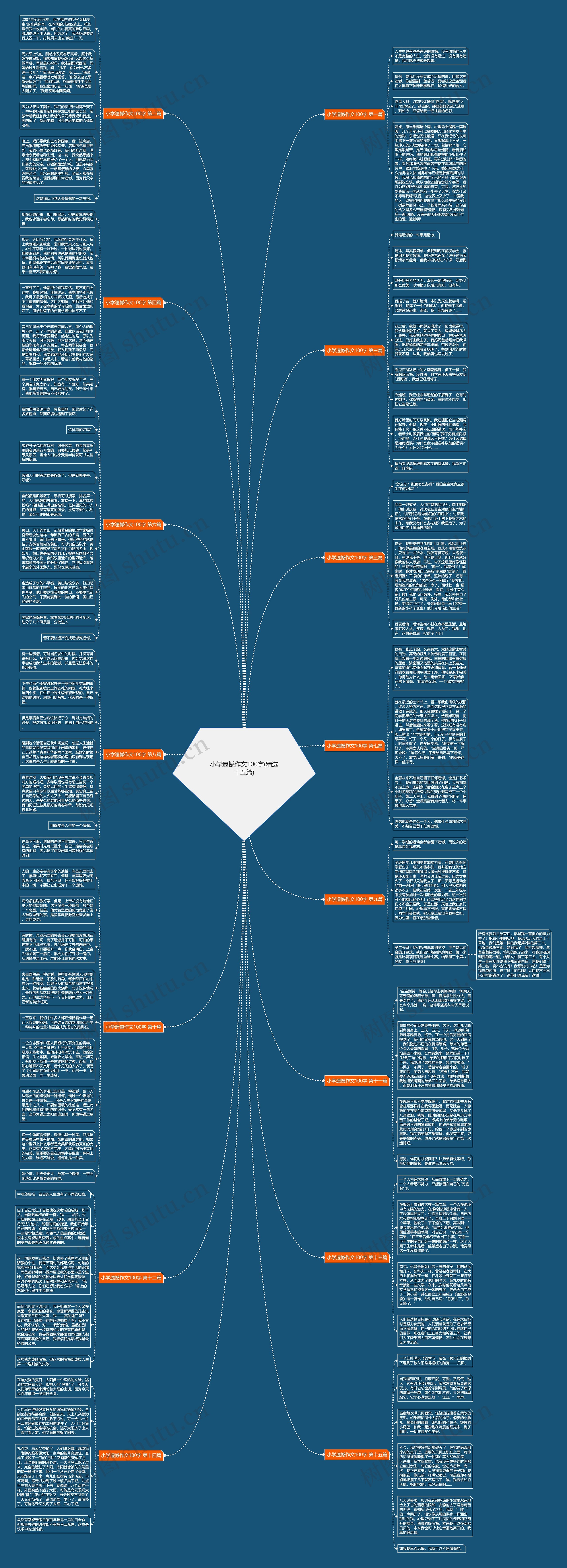 小学遗憾作文100字(精选十五篇)思维导图
