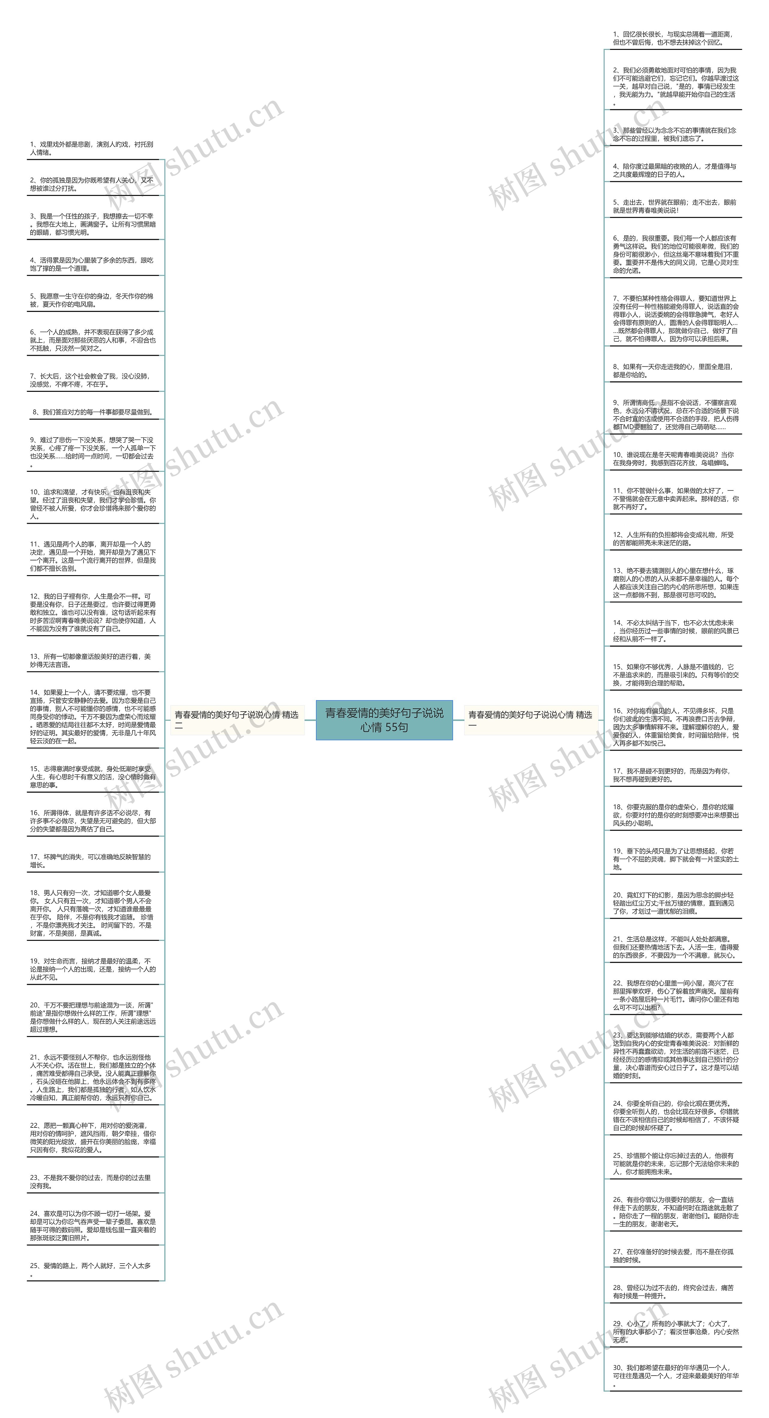 青春爱情的美好句子说说心情 55句思维导图