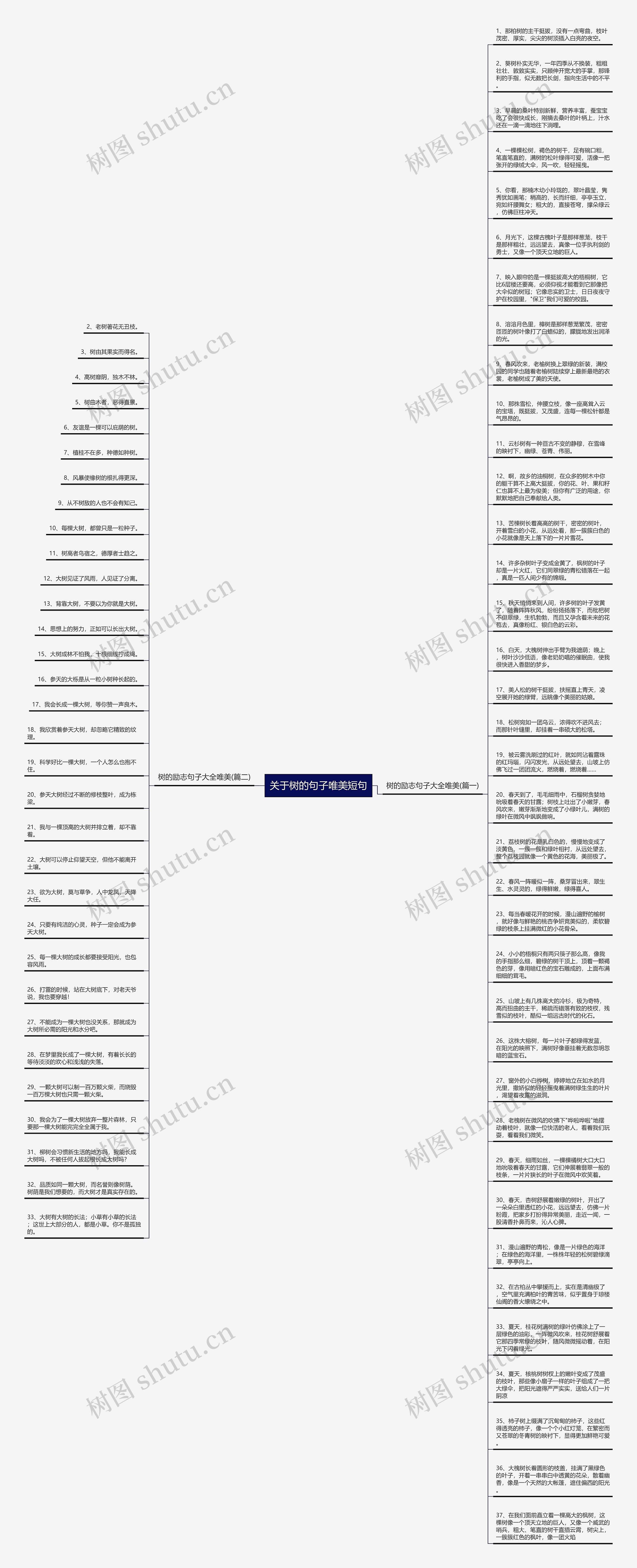 关于树的句子唯美短句思维导图