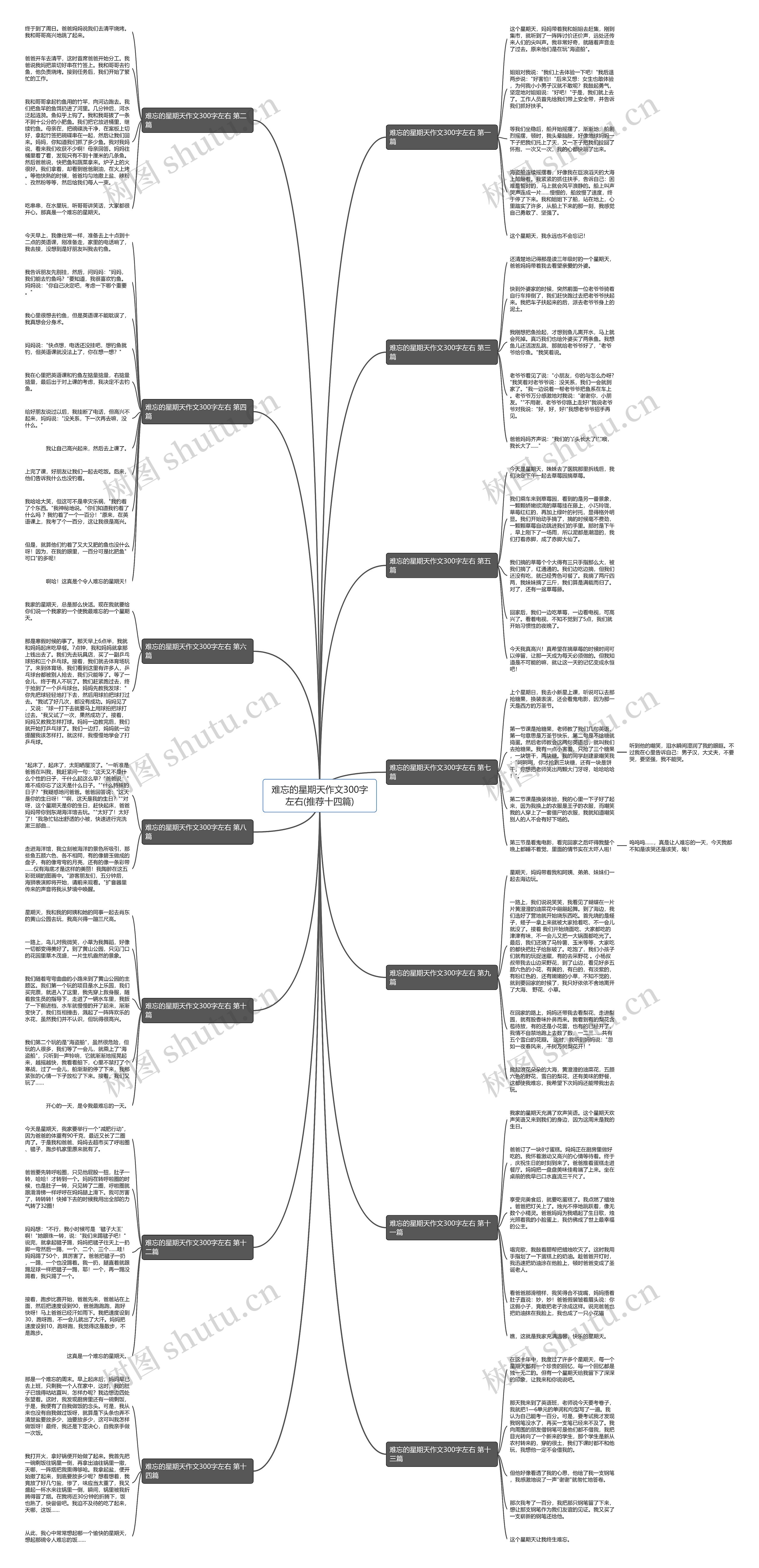 难忘的星期天作文300字左右(推荐十四篇)思维导图