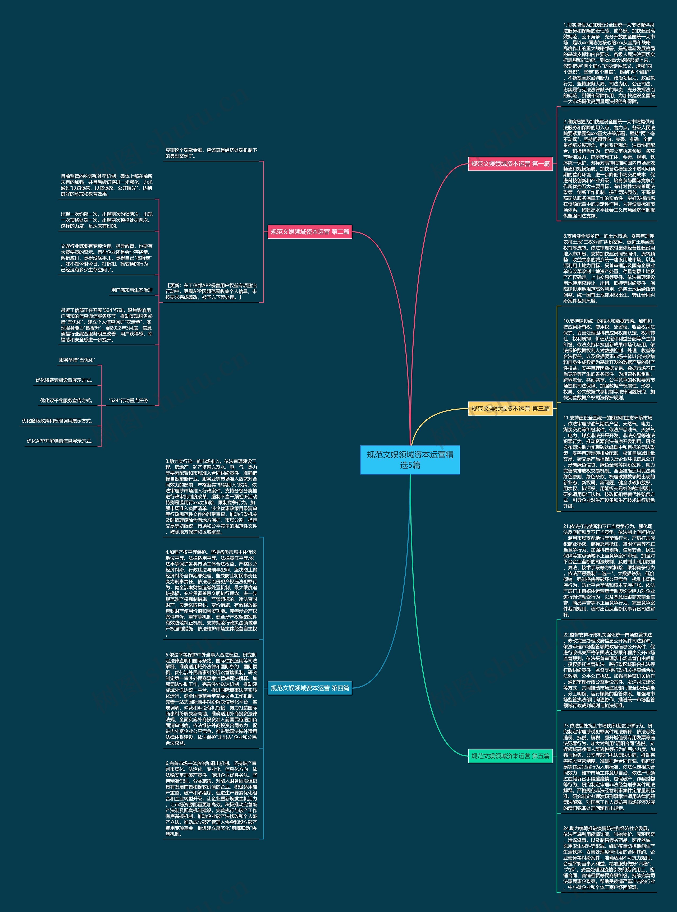 规范文娱领域资本运营精选5篇思维导图