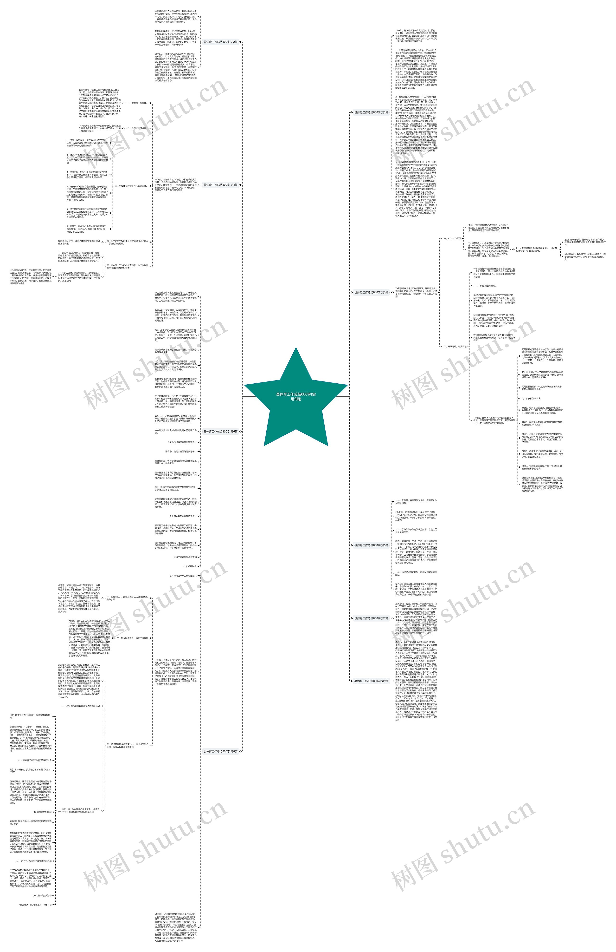 县体育工作总结800字(实用9篇)思维导图