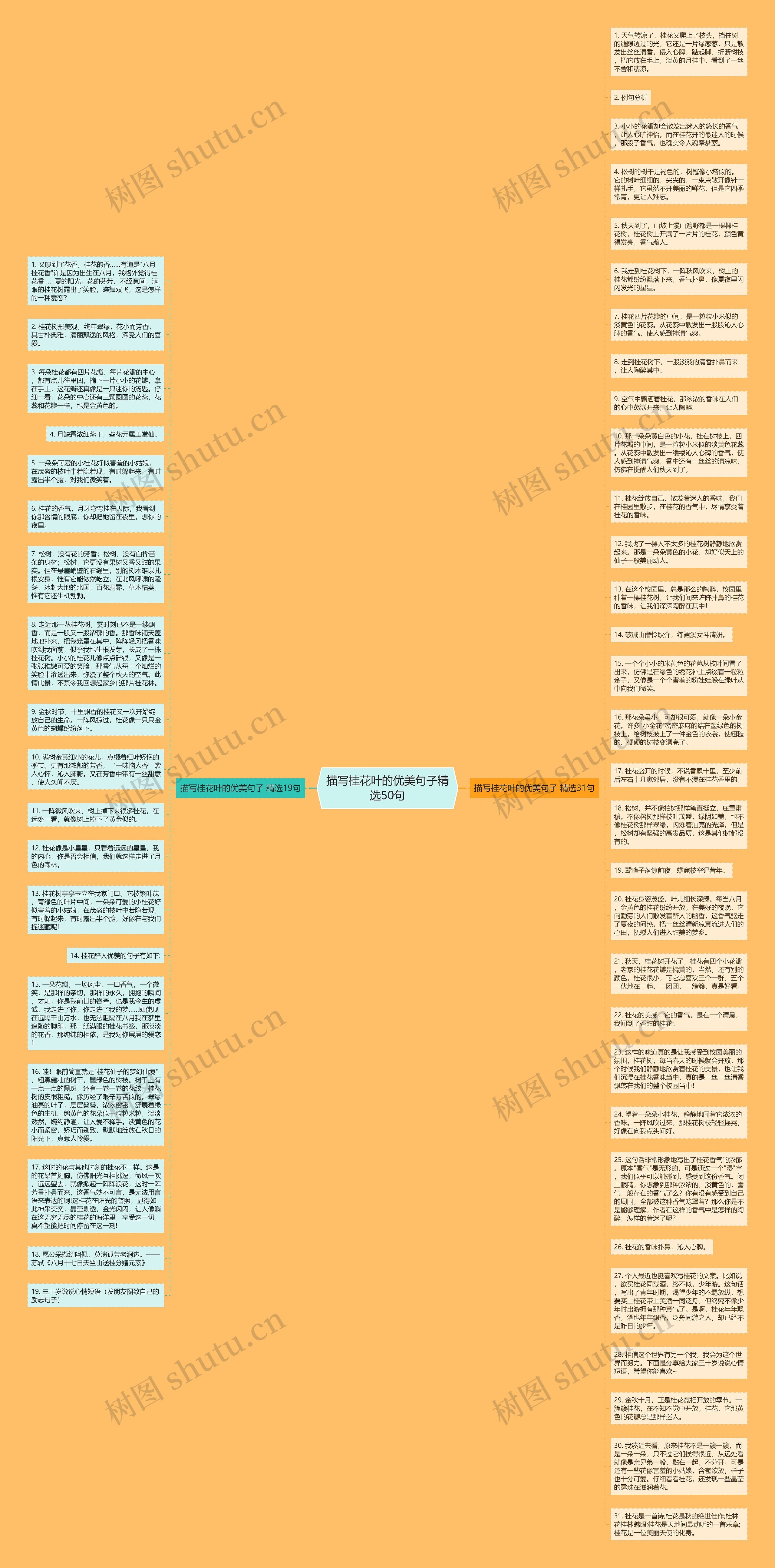 描写桂花叶的优美句子精选50句思维导图