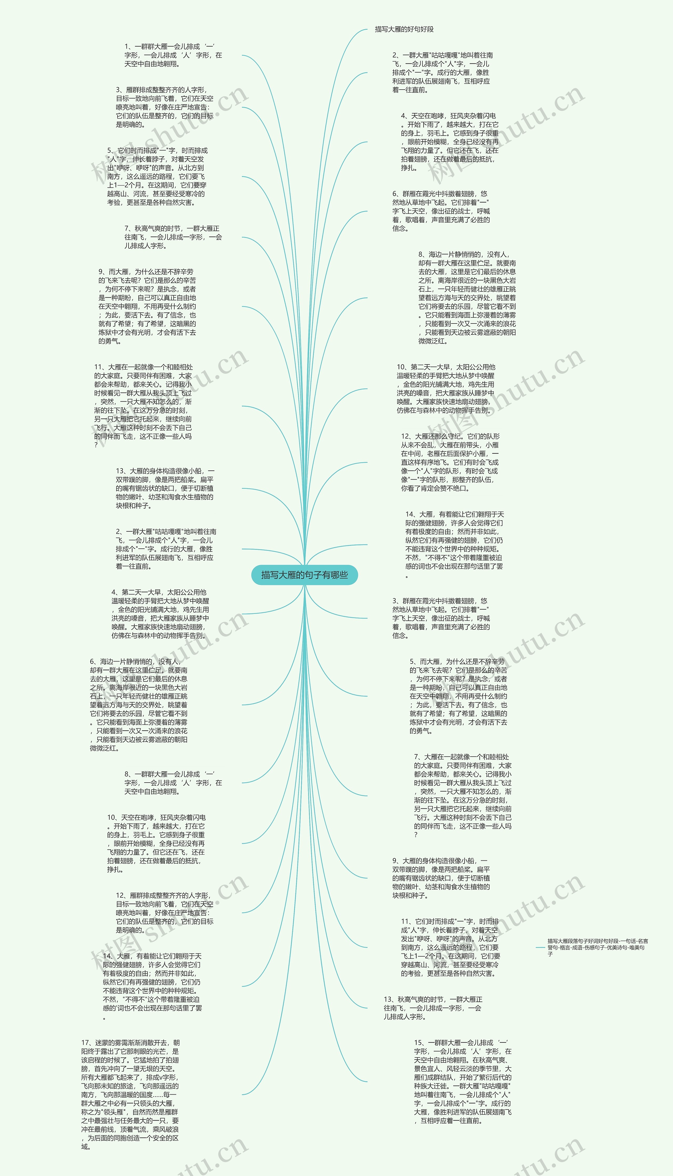 描写大雁的句子有哪些思维导图