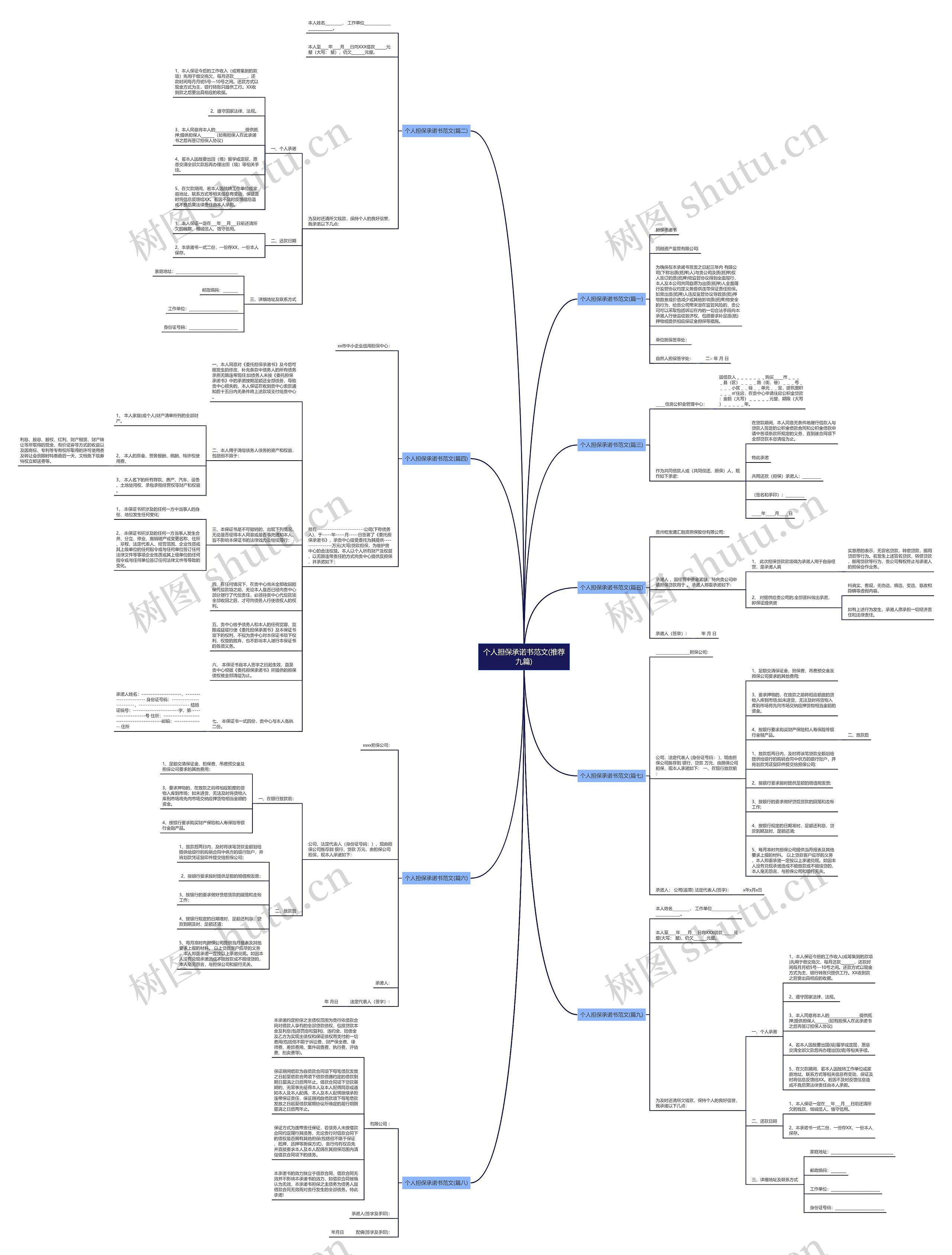 个人担保承诺书范文(推荐九篇)思维导图