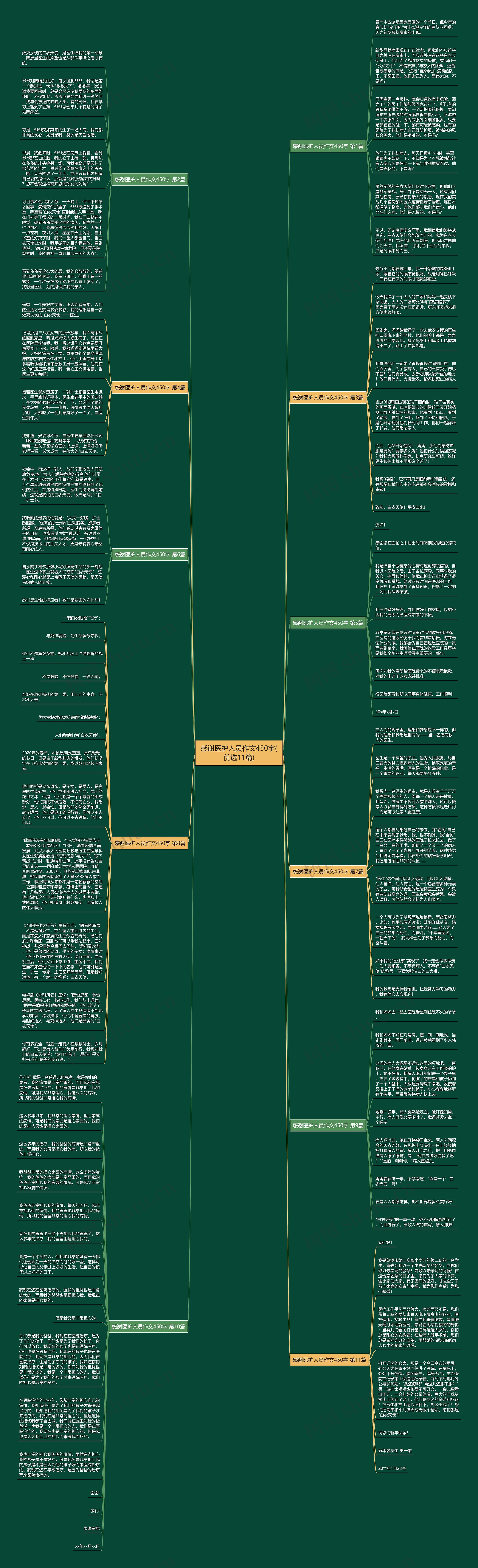 感谢医护人员作文450字(优选11篇)思维导图