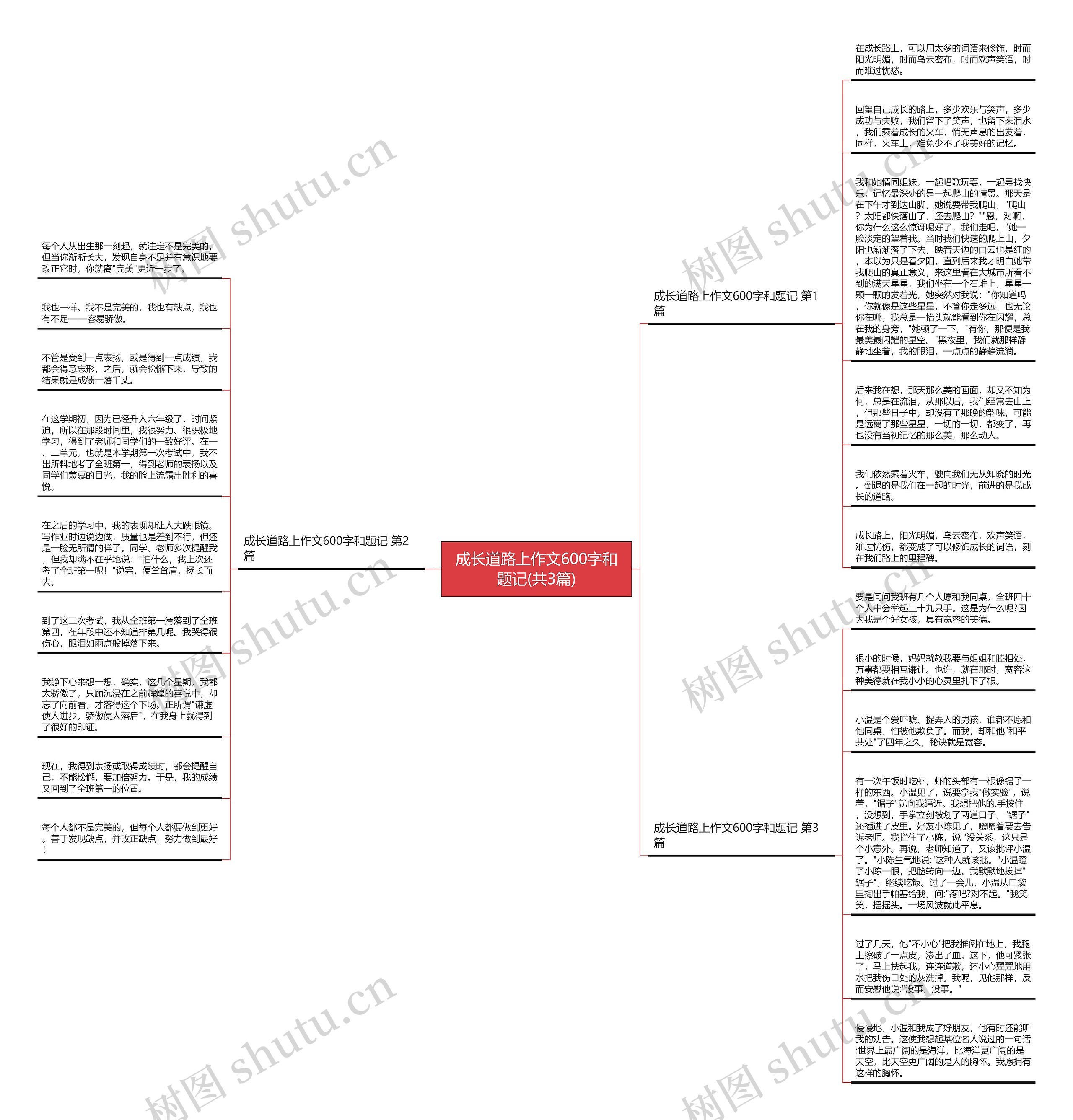 成长道路上作文600字和题记(共3篇)思维导图