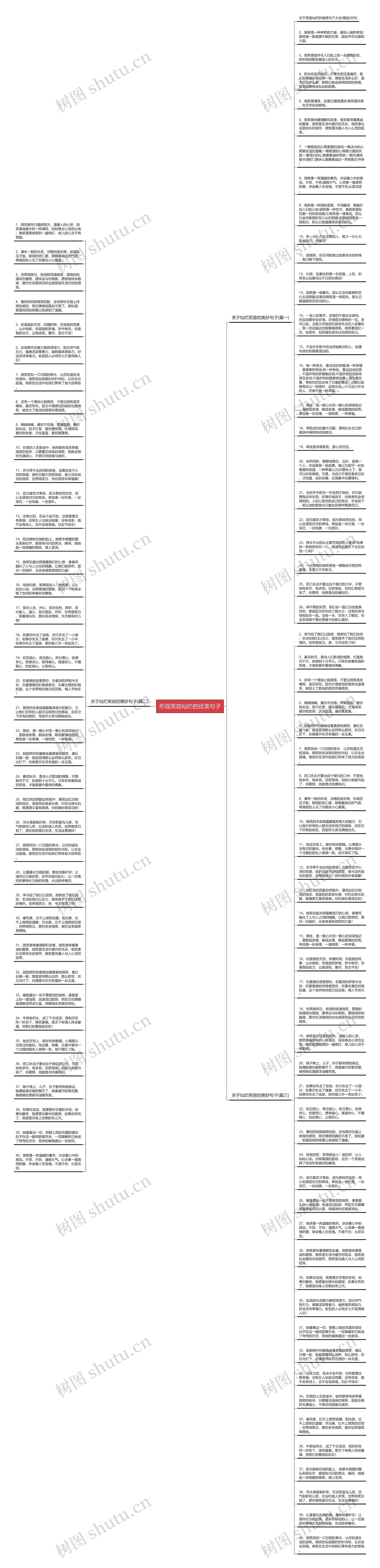 形容笑容灿烂的优美句子思维导图