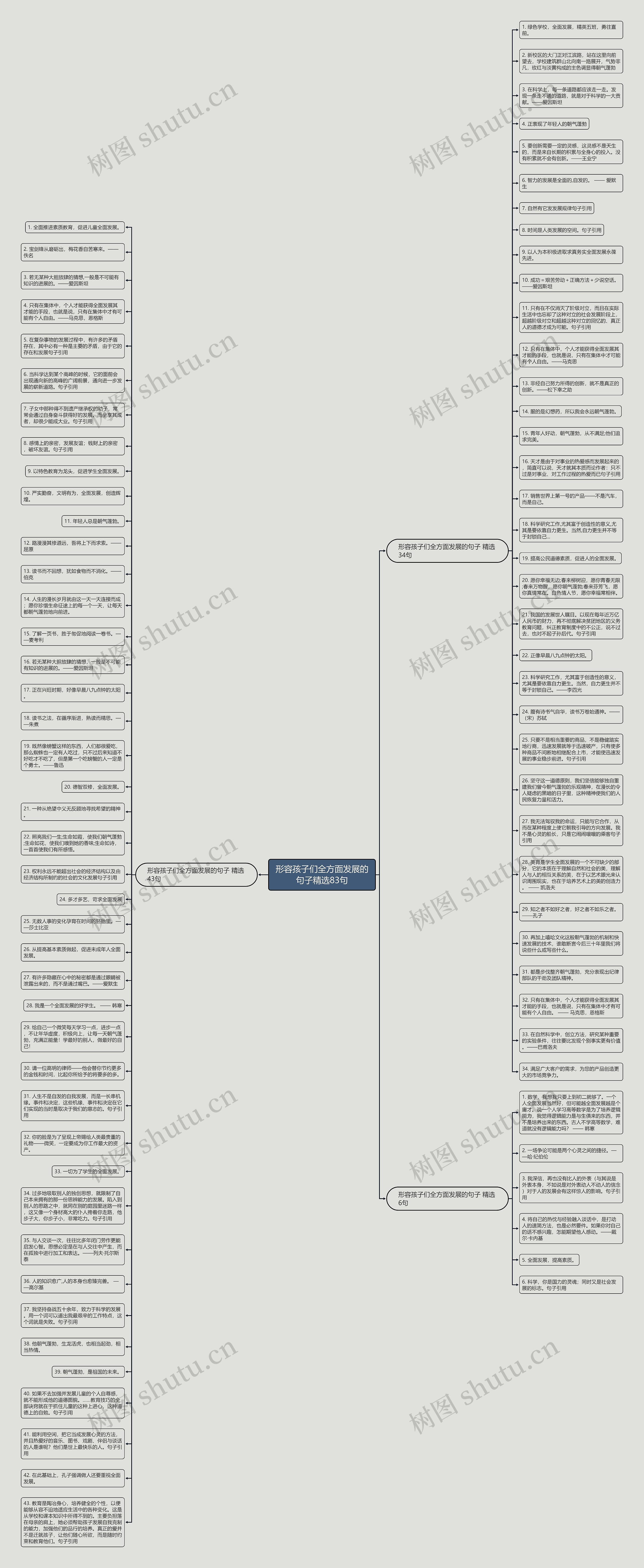 形容孩子们全方面发展的句子精选83句思维导图