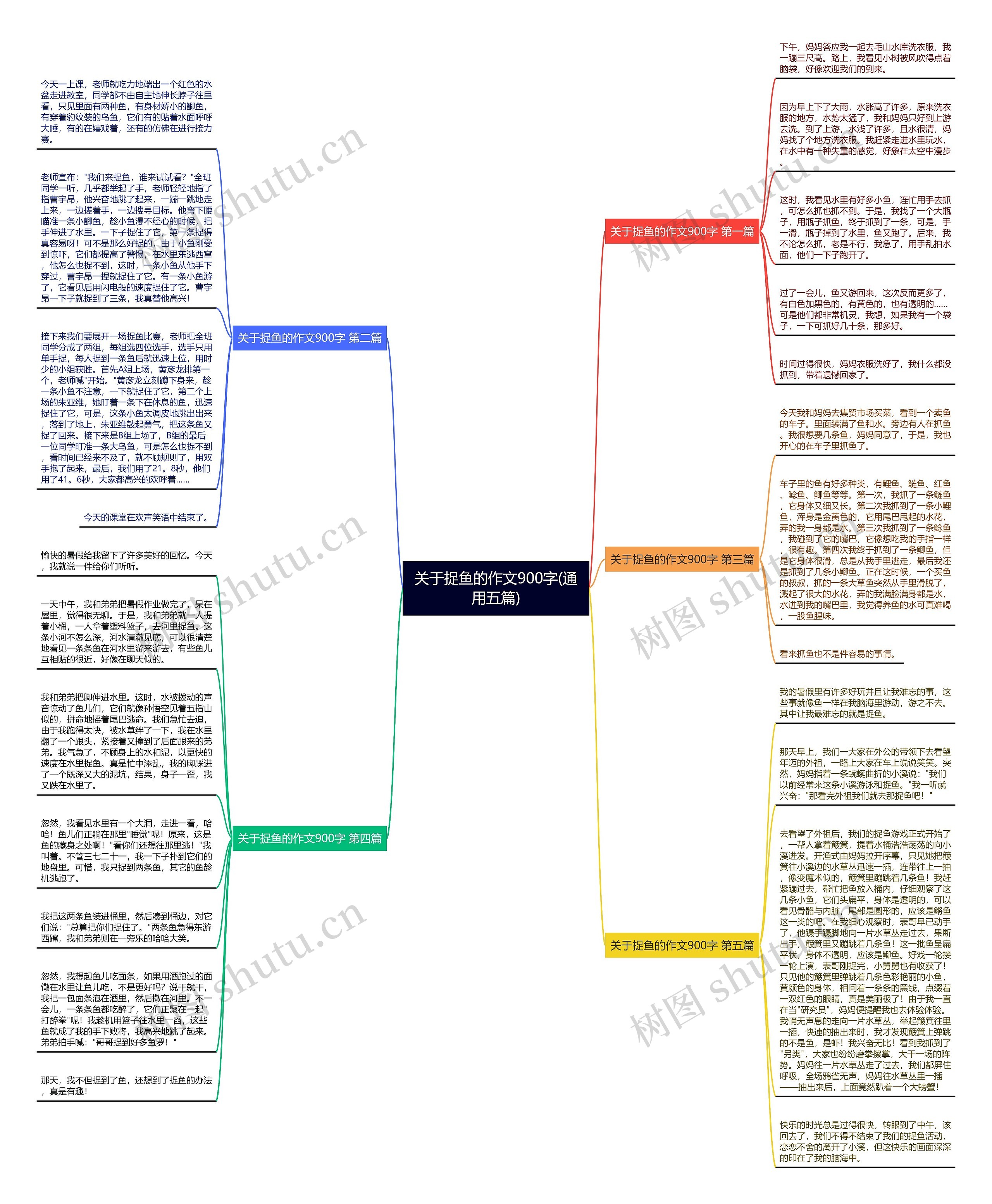 关于捉鱼的作文900字(通用五篇)思维导图