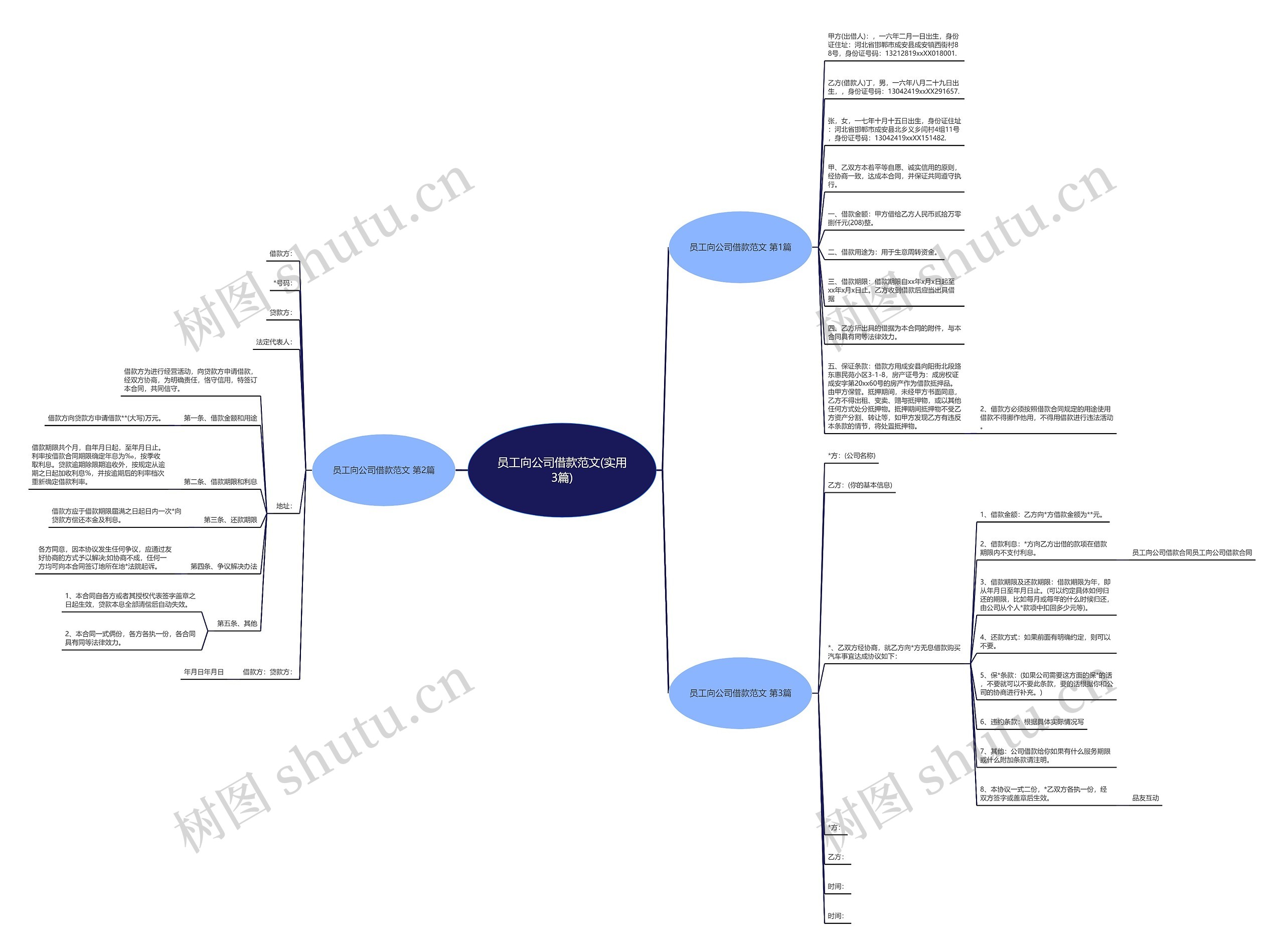 员工向公司借款范文(实用3篇)思维导图