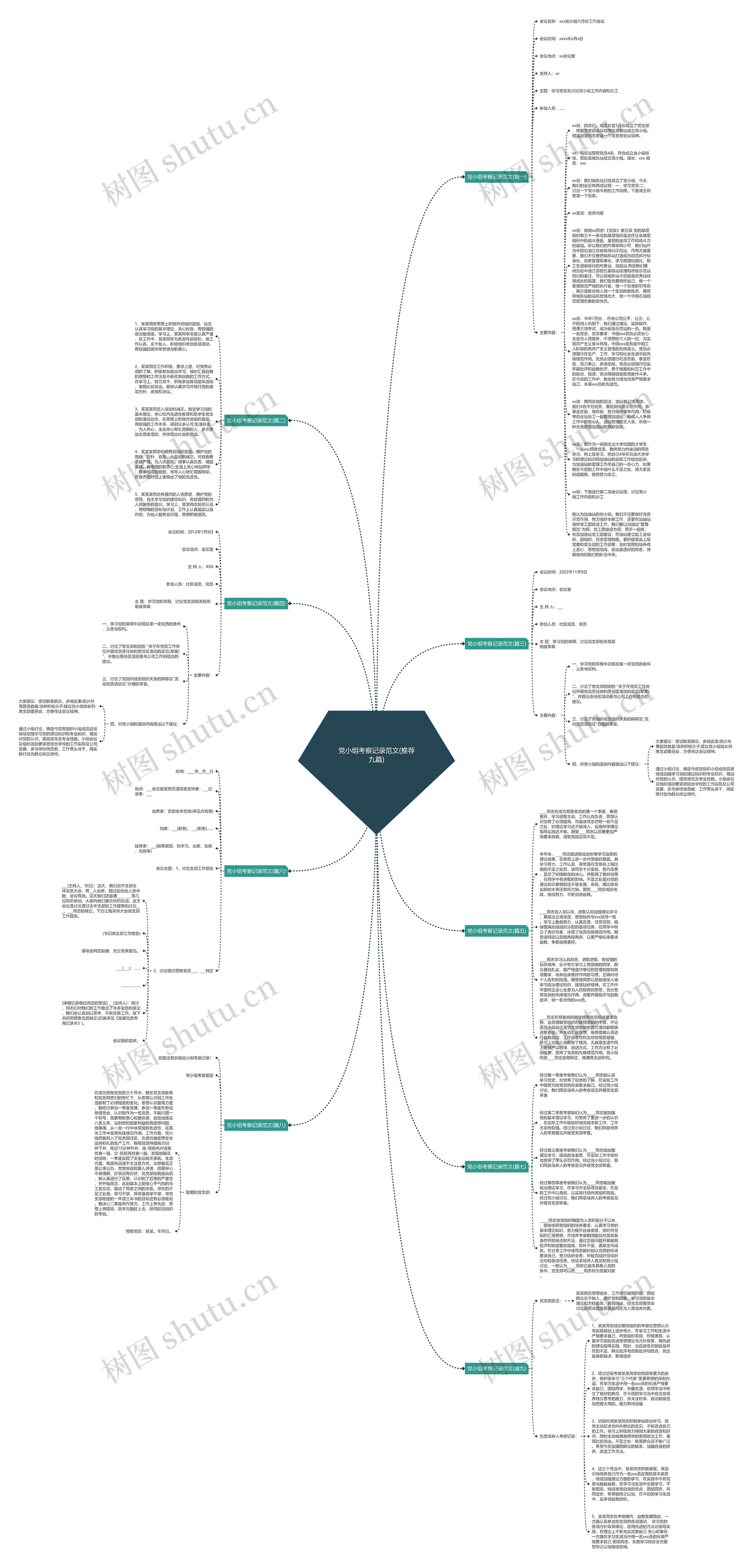党小组考察记录范文(推荐九篇)思维导图