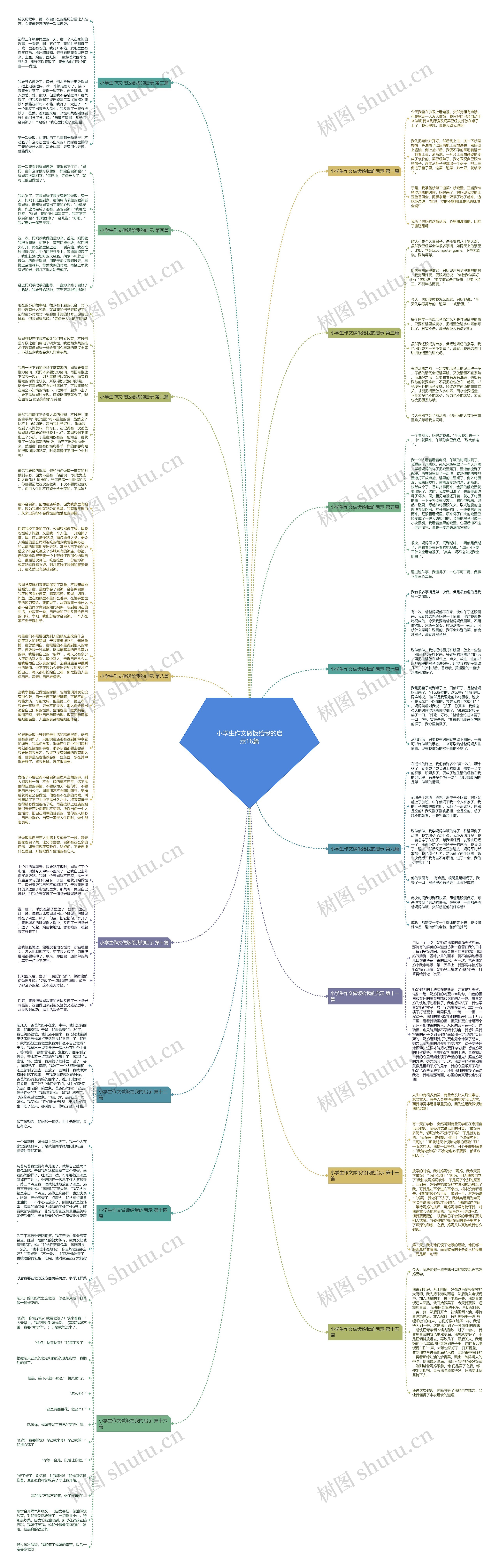 小学生作文做饭给我的启示16篇思维导图
