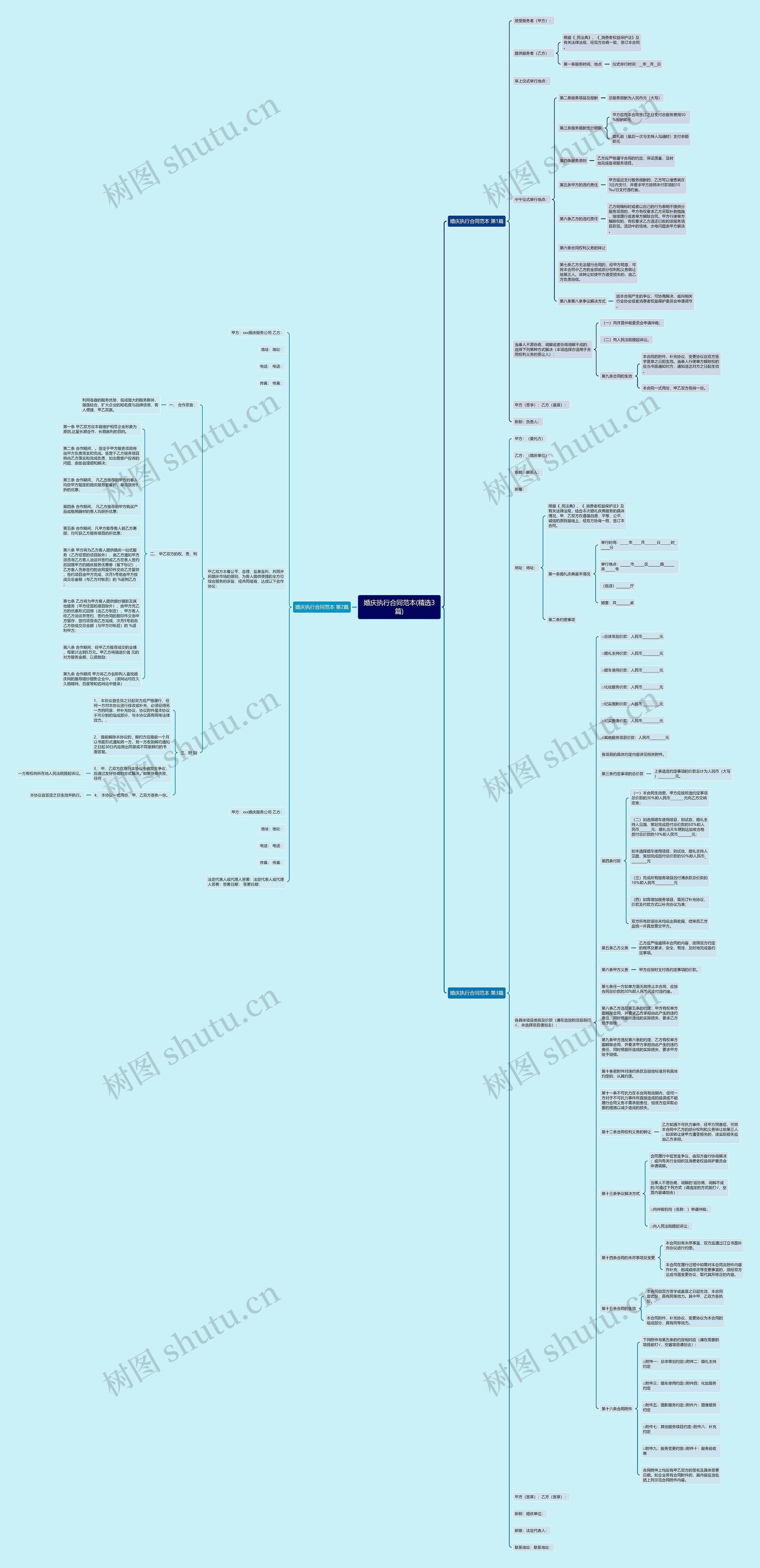 婚庆执行合同范本(精选3篇)思维导图