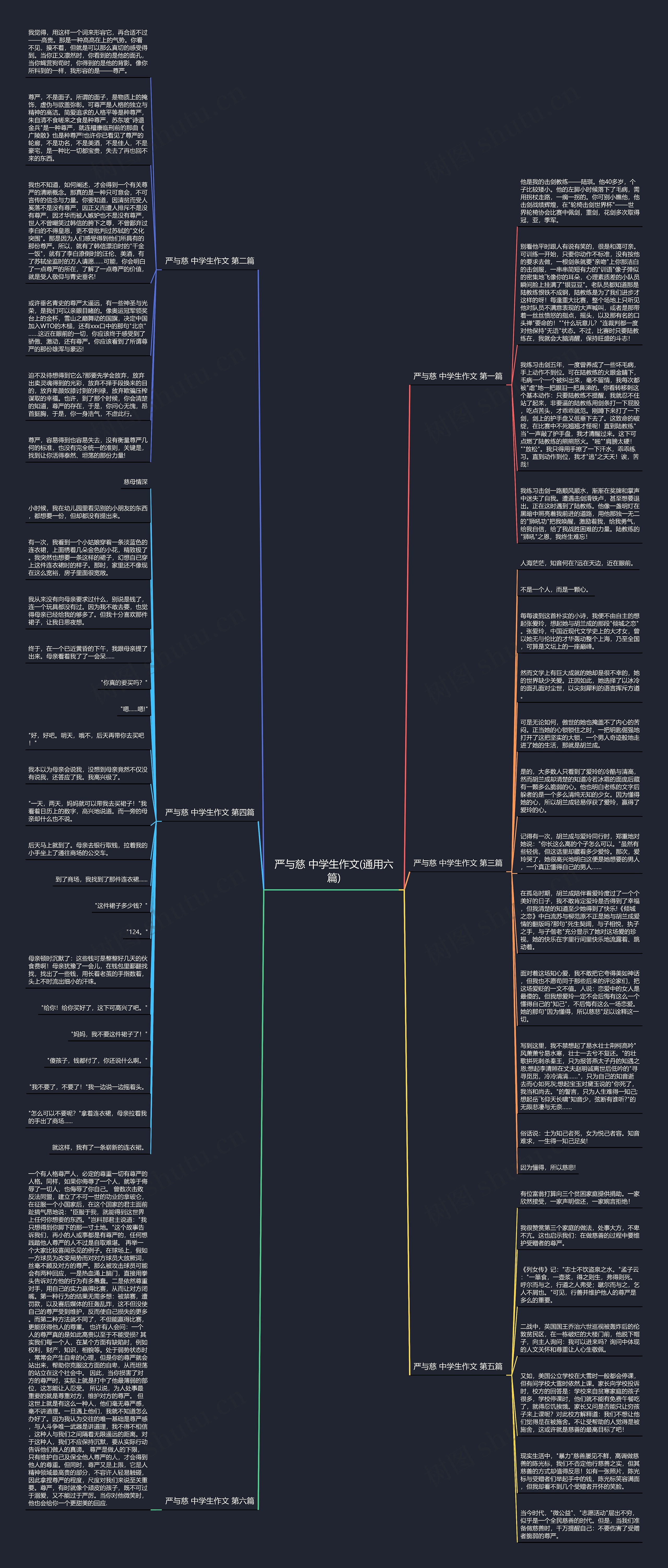严与慈 中学生作文(通用六篇)思维导图