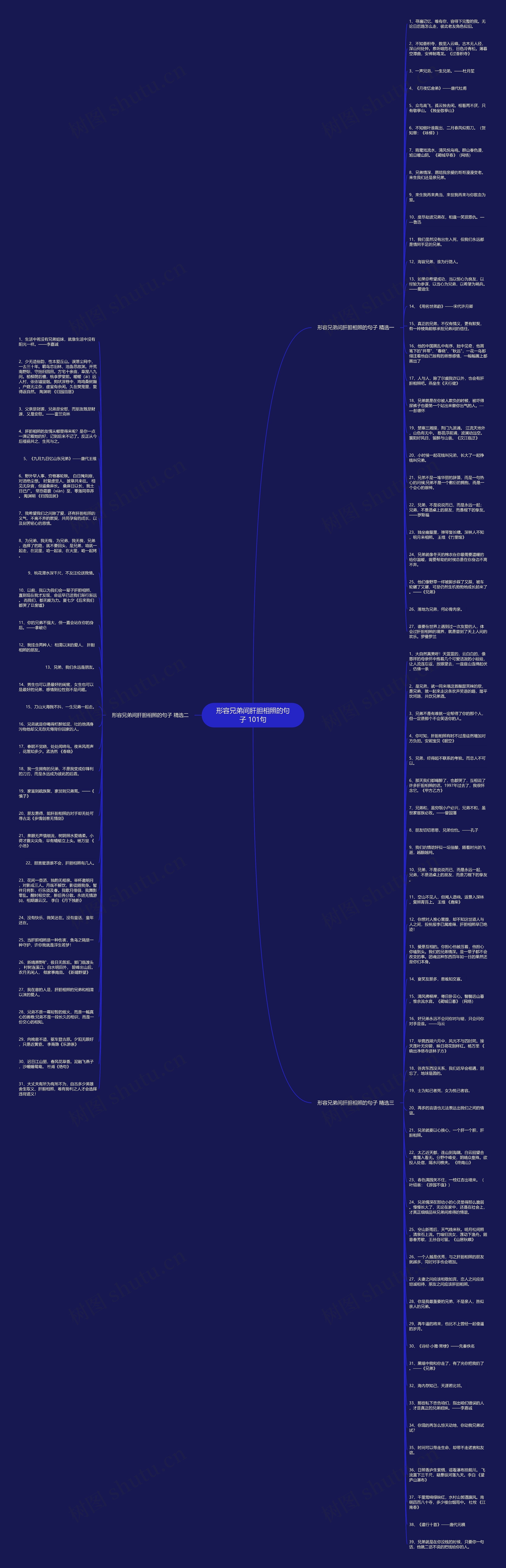 形容兄弟间肝胆相照的句子 101句思维导图
