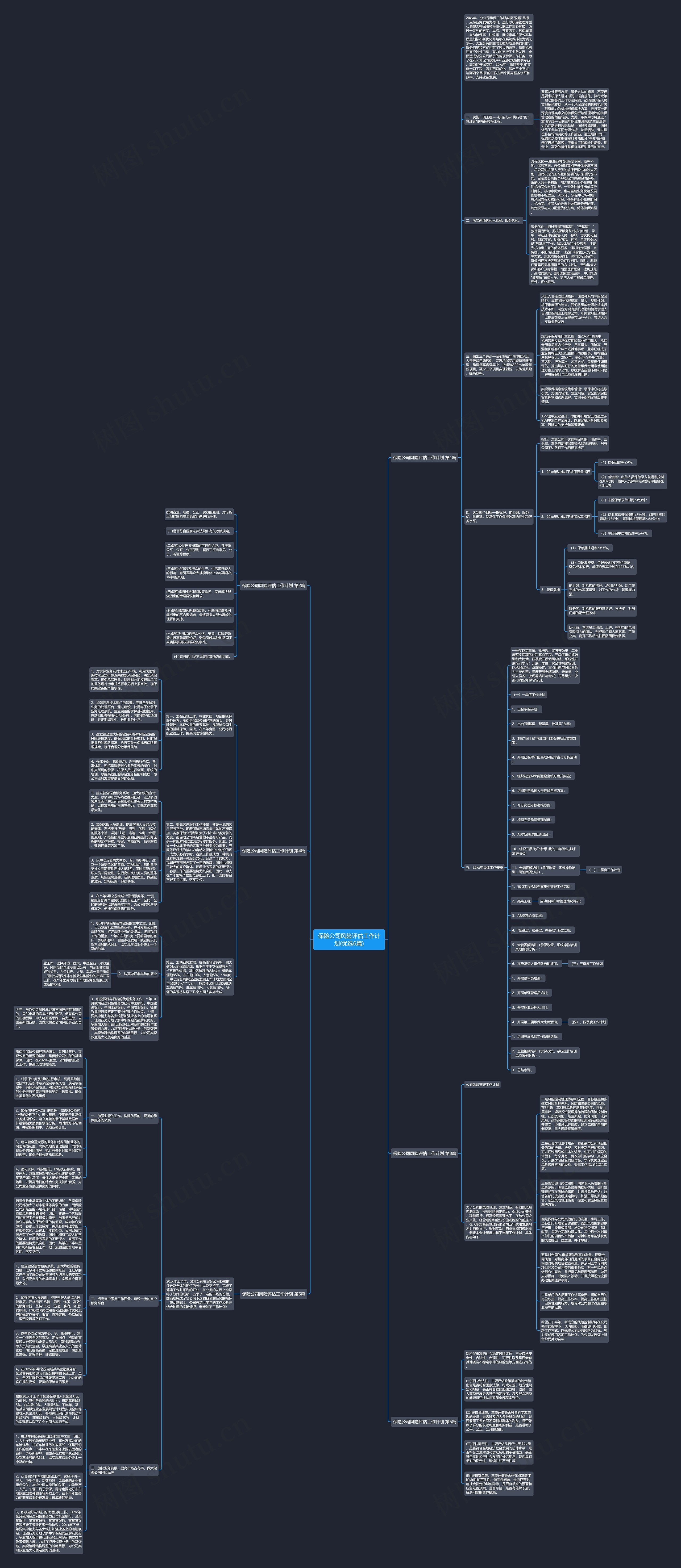 保险公司风险评估工作计划(优选6篇)思维导图